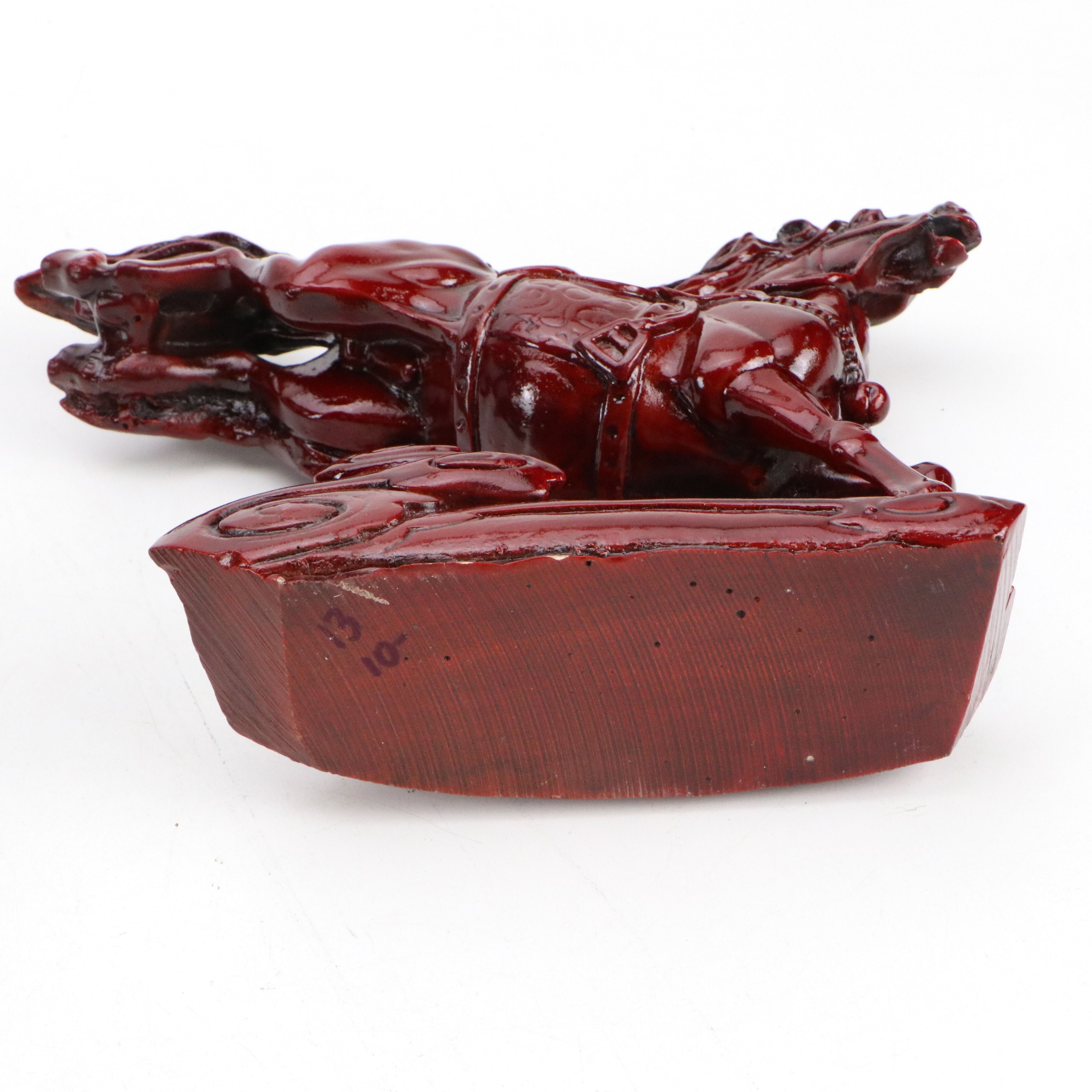 Cast Metal Carnival Horse Statue and Other Horse Sculptures, 20th Century