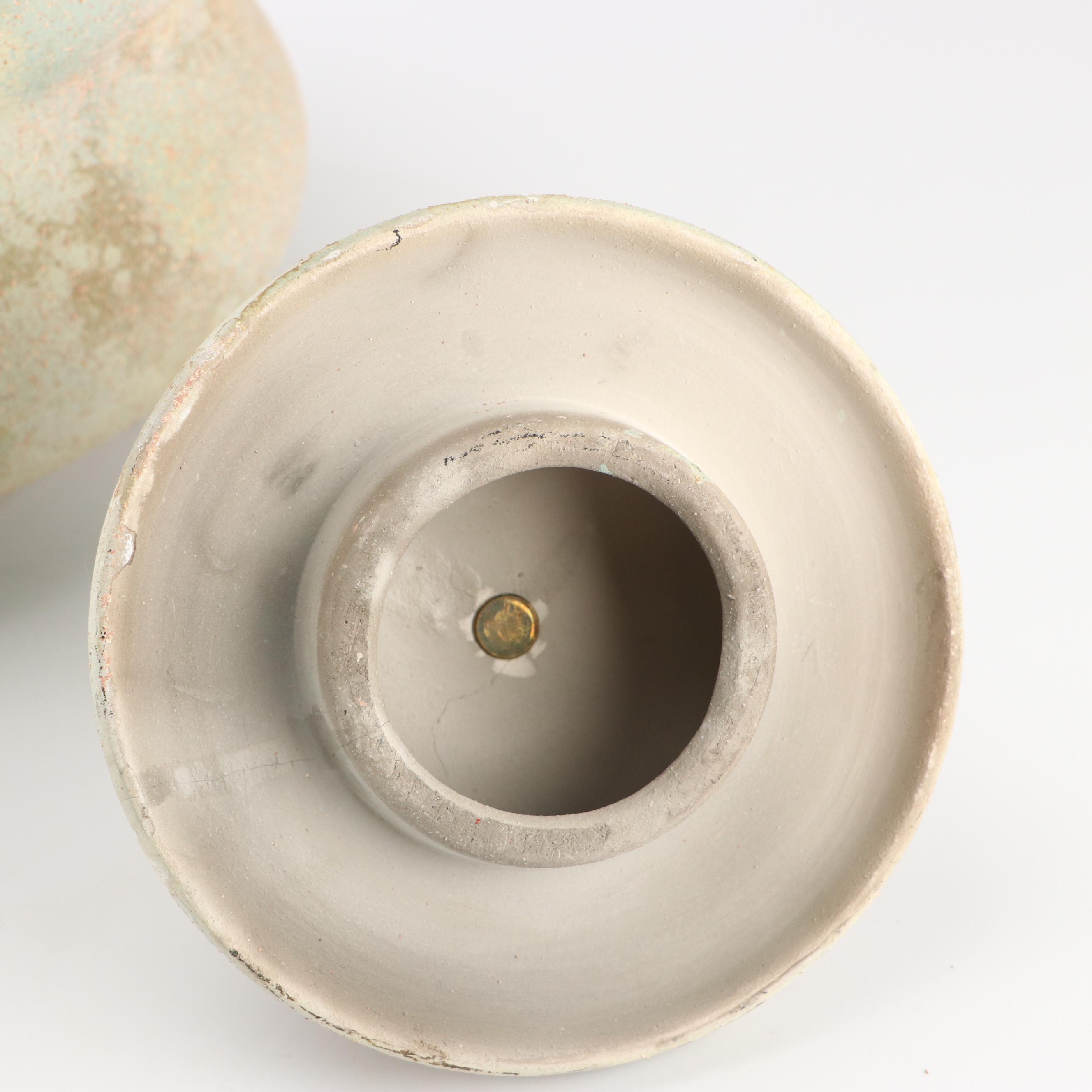 Evans Designs Modern Raku Tiered Stoneware Jar