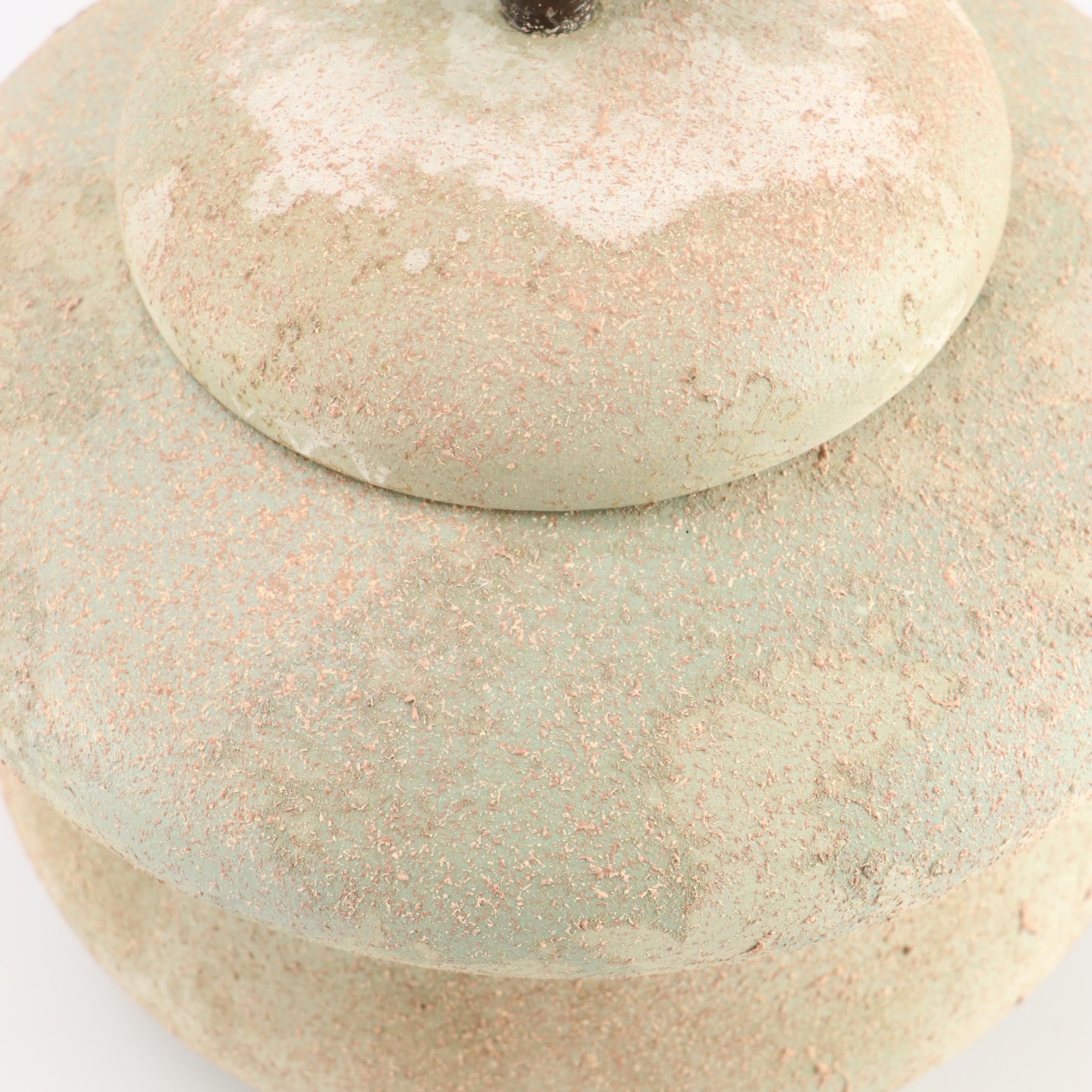 Evans Designs Modern Raku Tiered Stoneware Jar