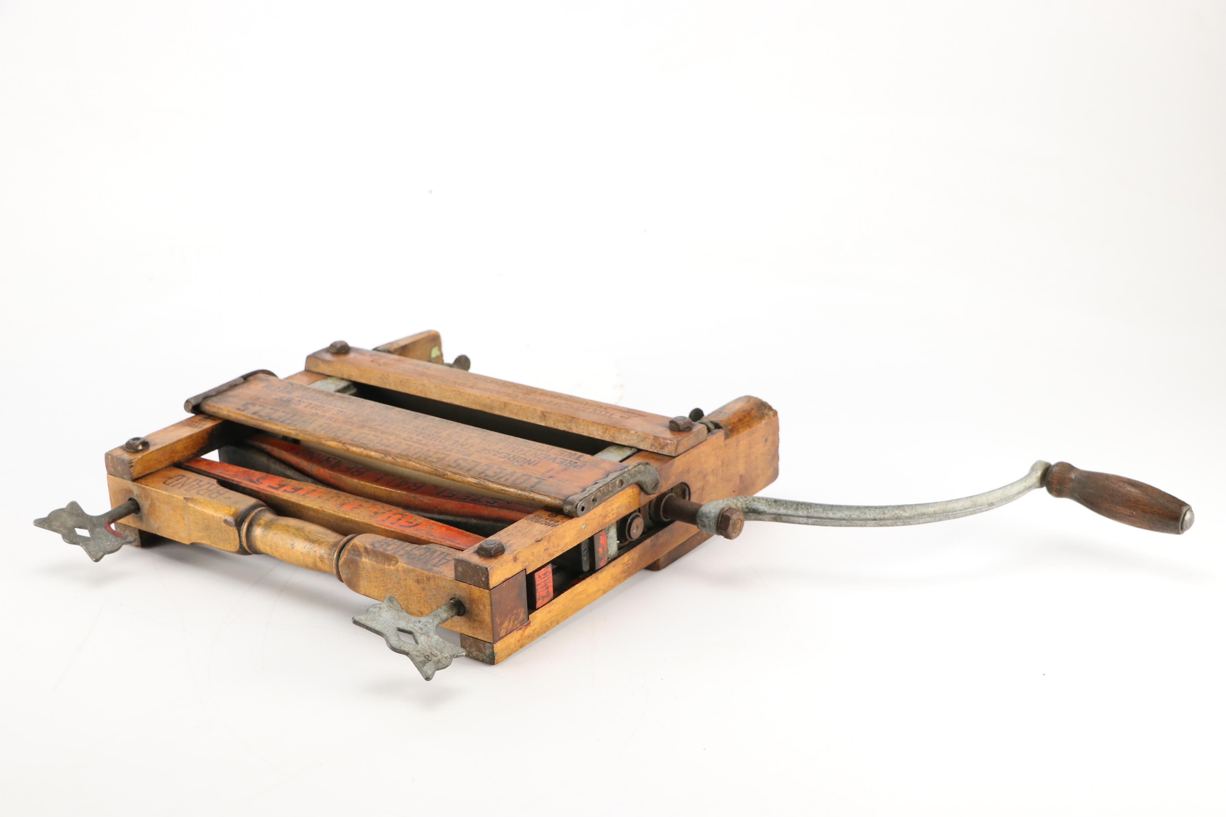 Anchor Brand Hand Crank Wooden Wringer with Ribbed Glass Washboard