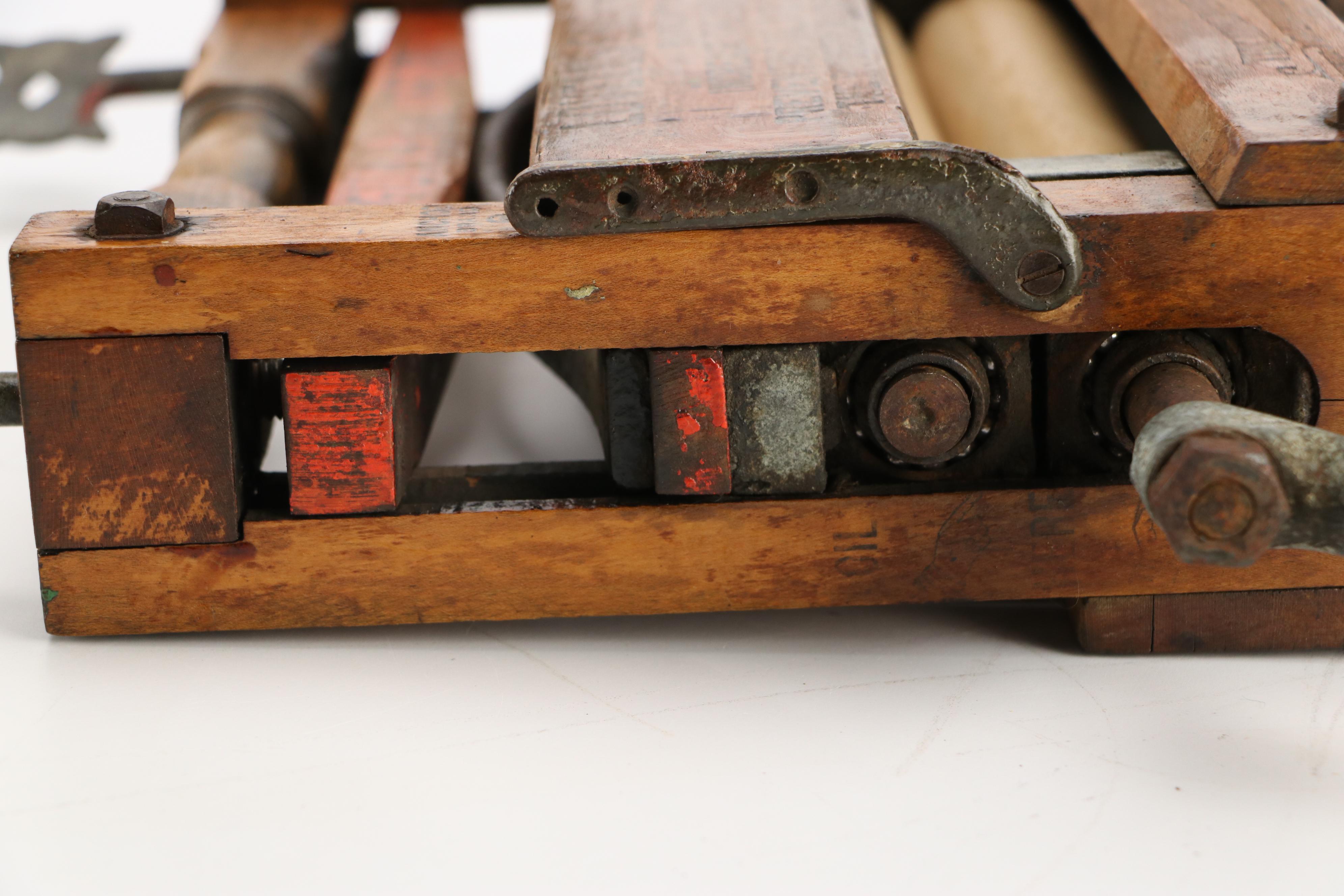 Anchor Brand Hand Crank Wooden Wringer with Ribbed Glass Washboard