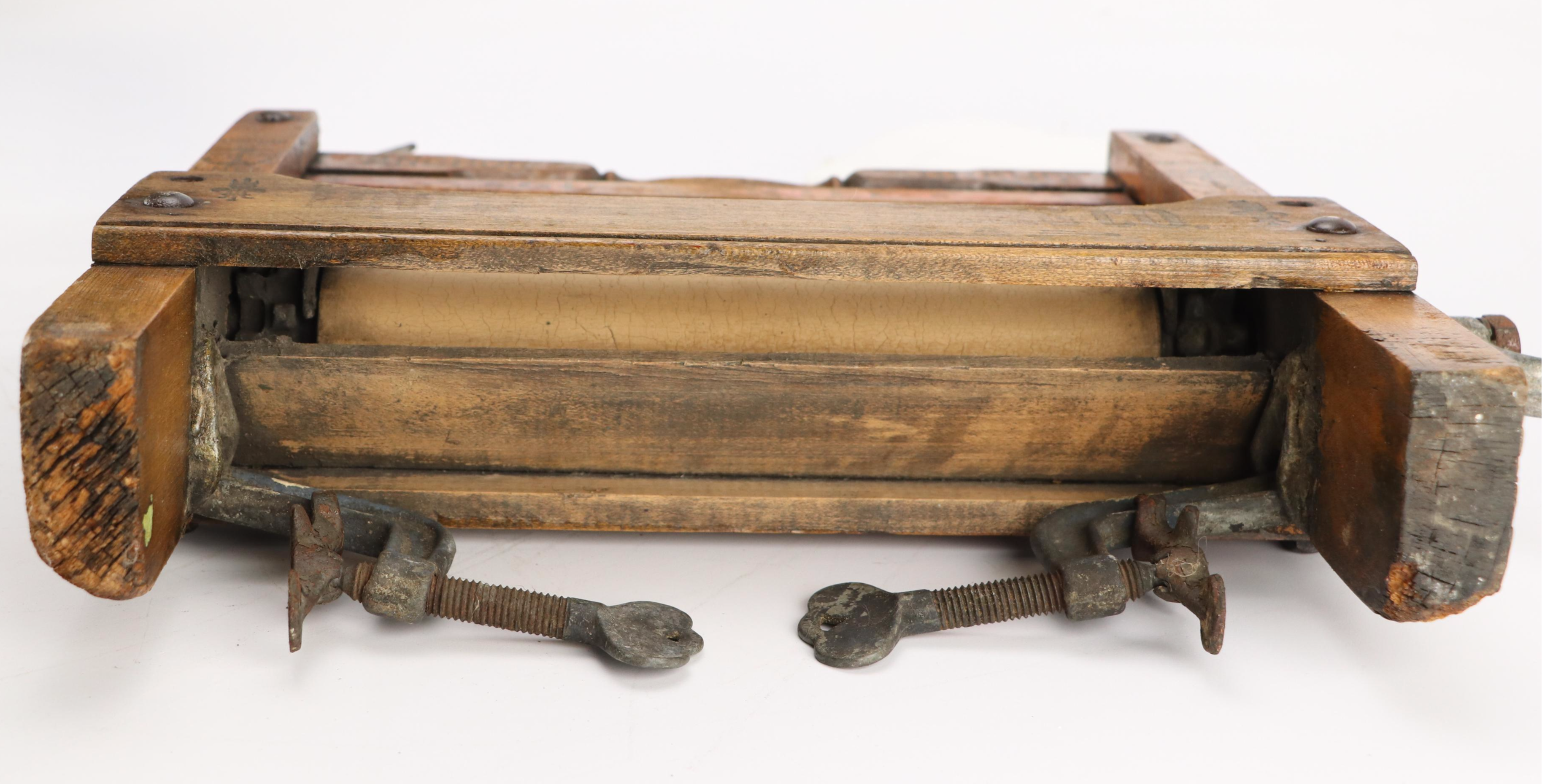 Anchor Brand Hand Crank Wooden Wringer with Ribbed Glass Washboard