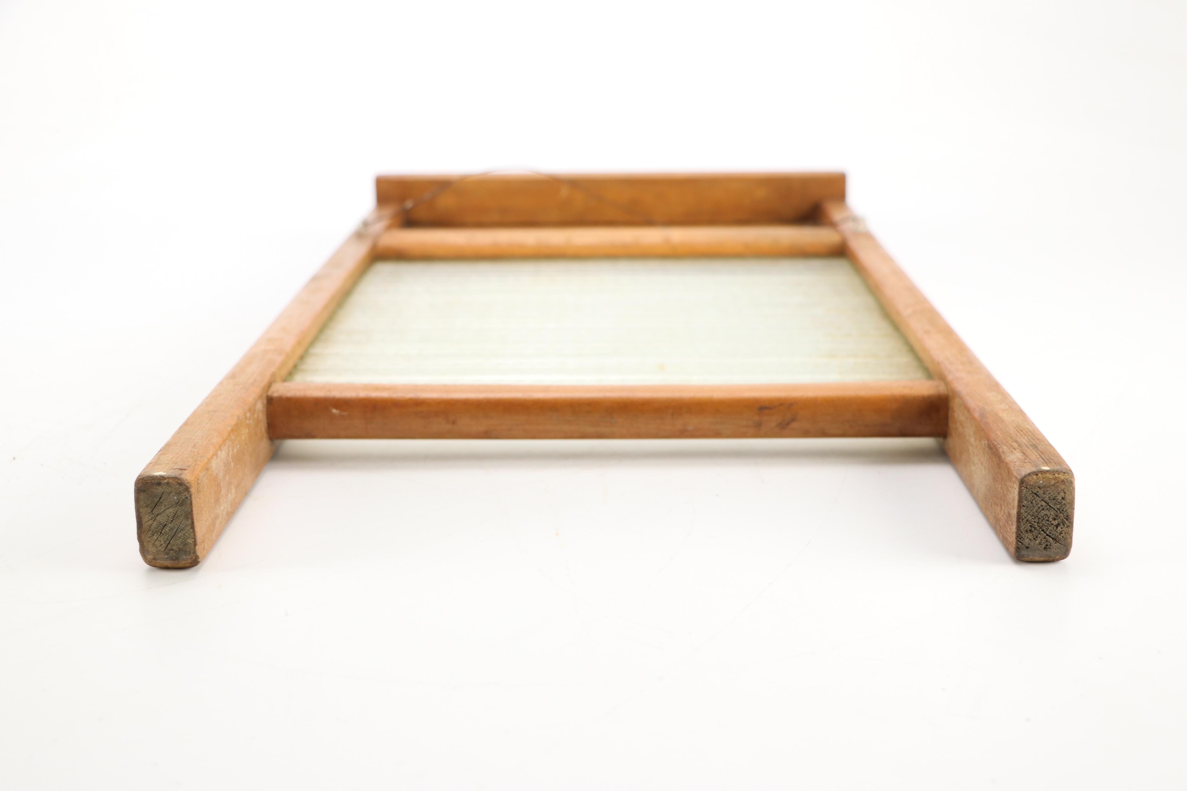 Anchor Brand Hand Crank Wooden Wringer with Ribbed Glass Washboard