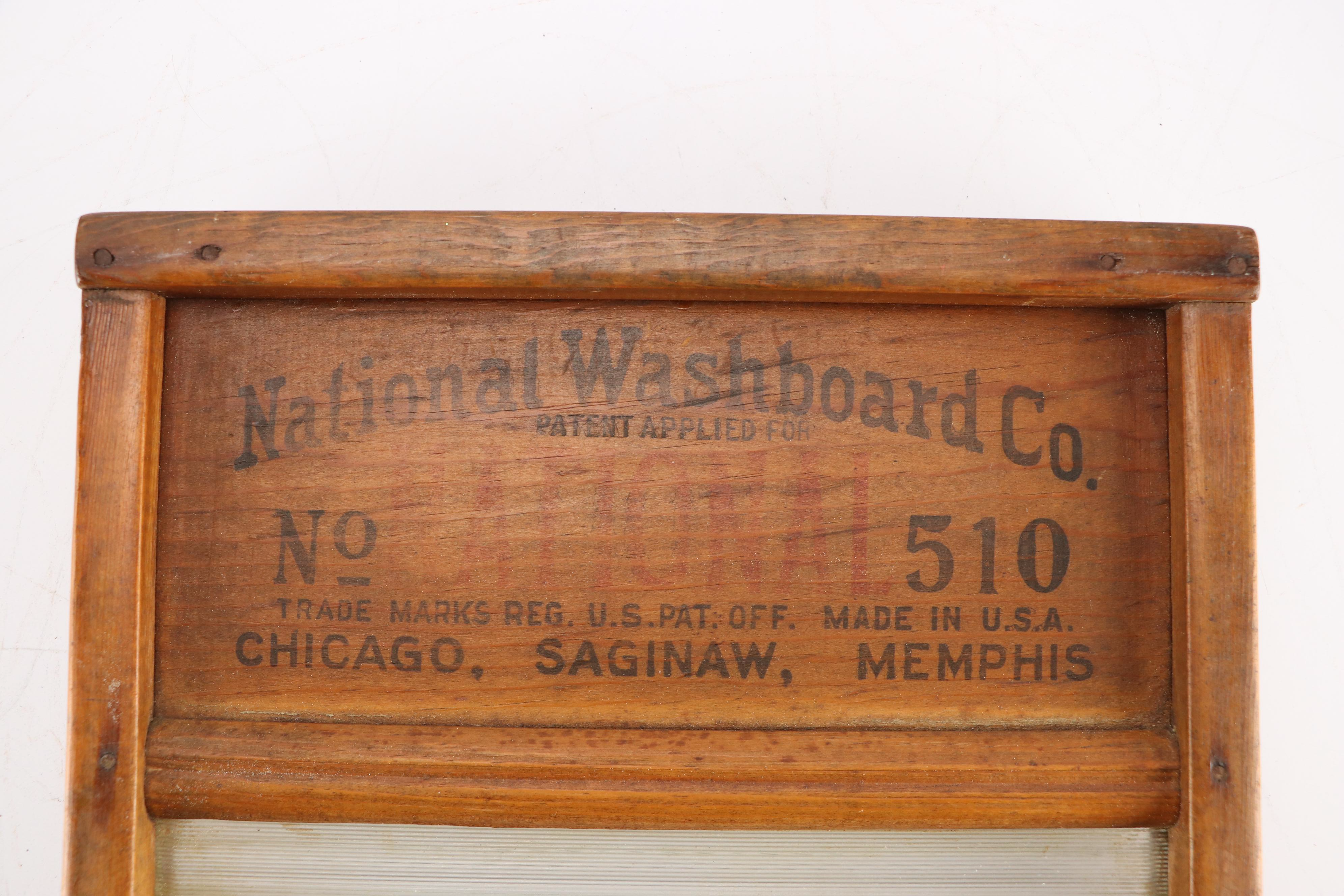 Anchor Brand Hand Crank Wooden Wringer with Ribbed Glass Washboard