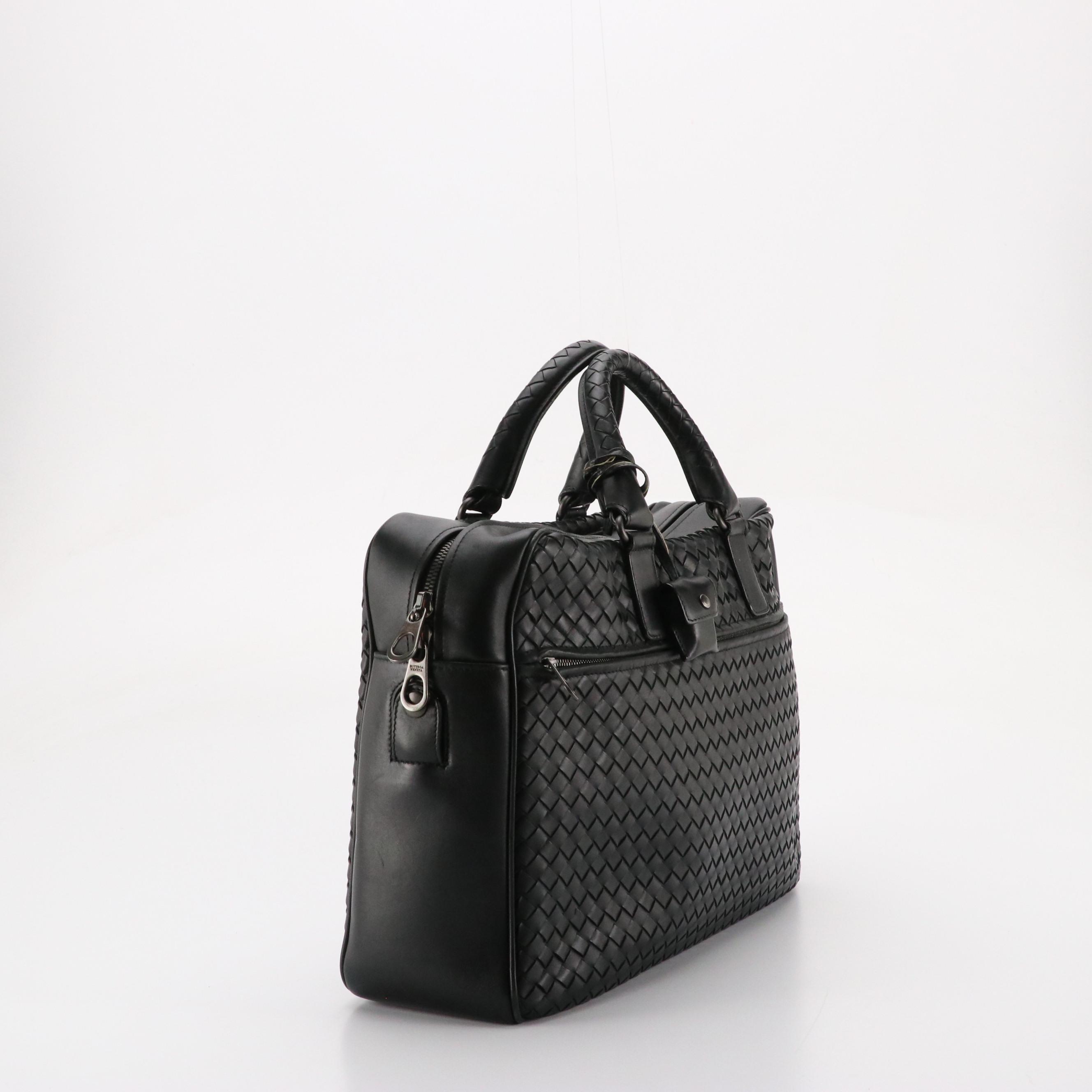 Bottega Veneta Top Handle Business Bag in Intrecciato Leather