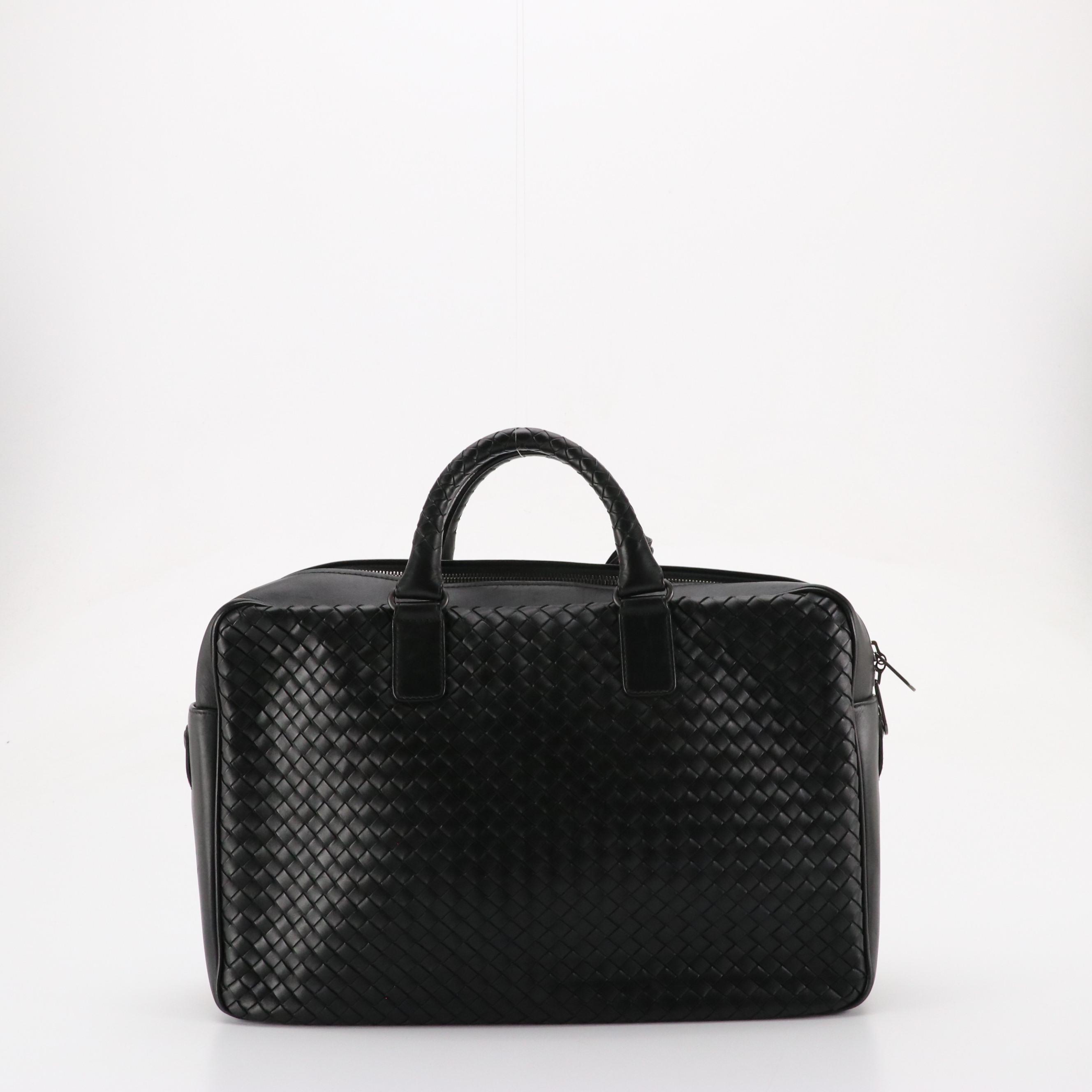 Bottega Veneta Top Handle Business Bag in Intrecciato Leather