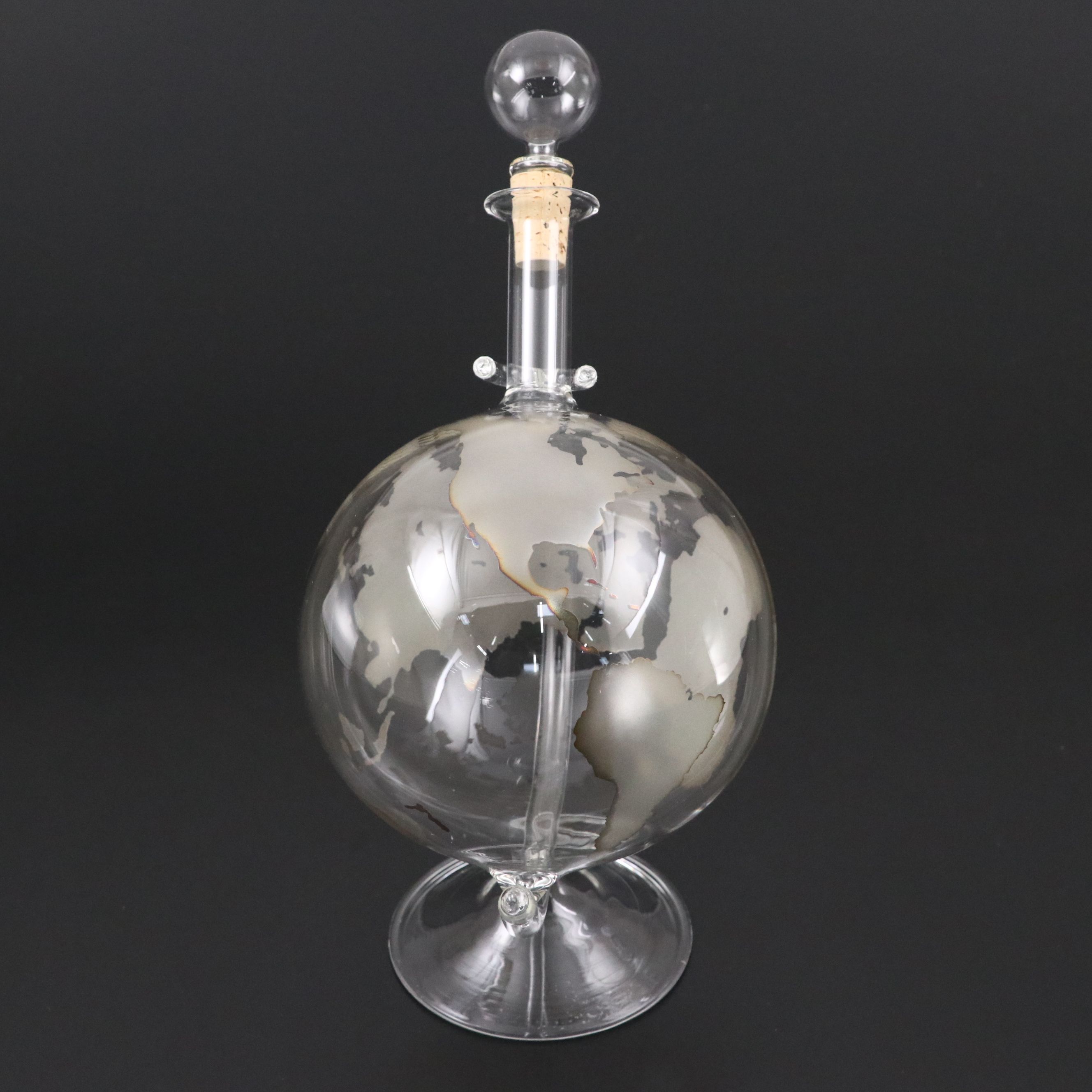 Wine Enthusiast Etched Glass Globe Decanter