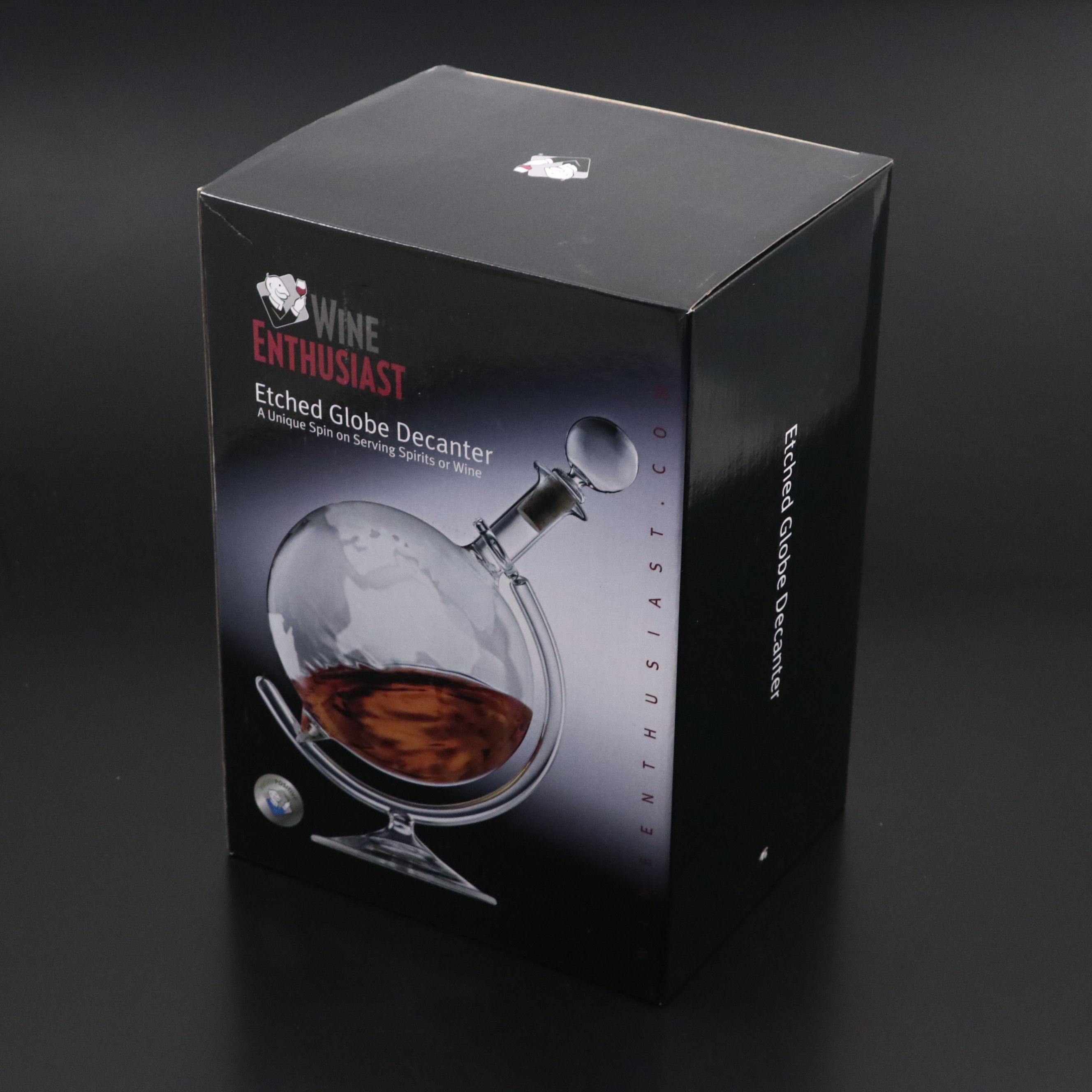 Wine Enthusiast Etched Glass Globe Decanter