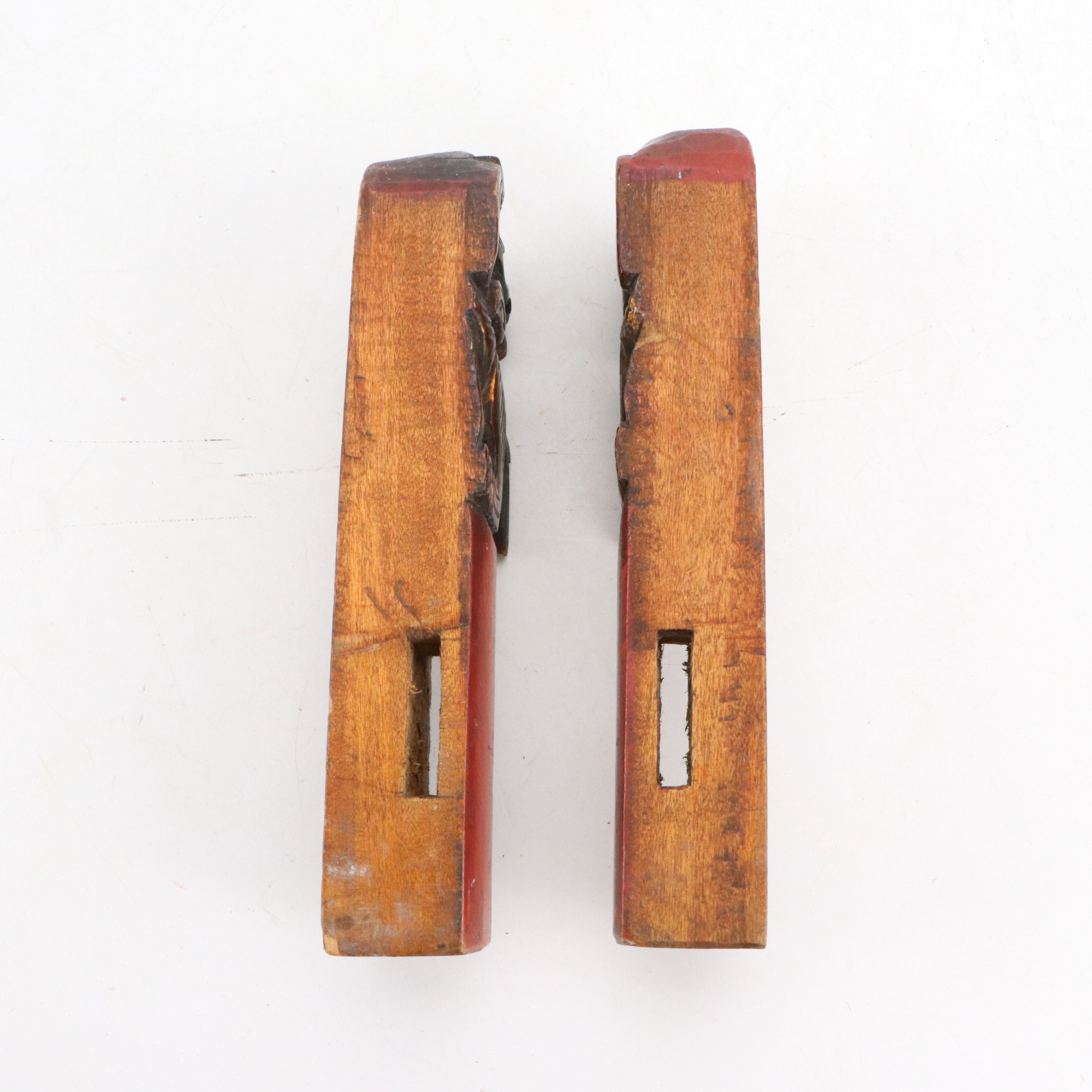 Chinese Carved Giltwood Panel, Florals, and Guardian Lions