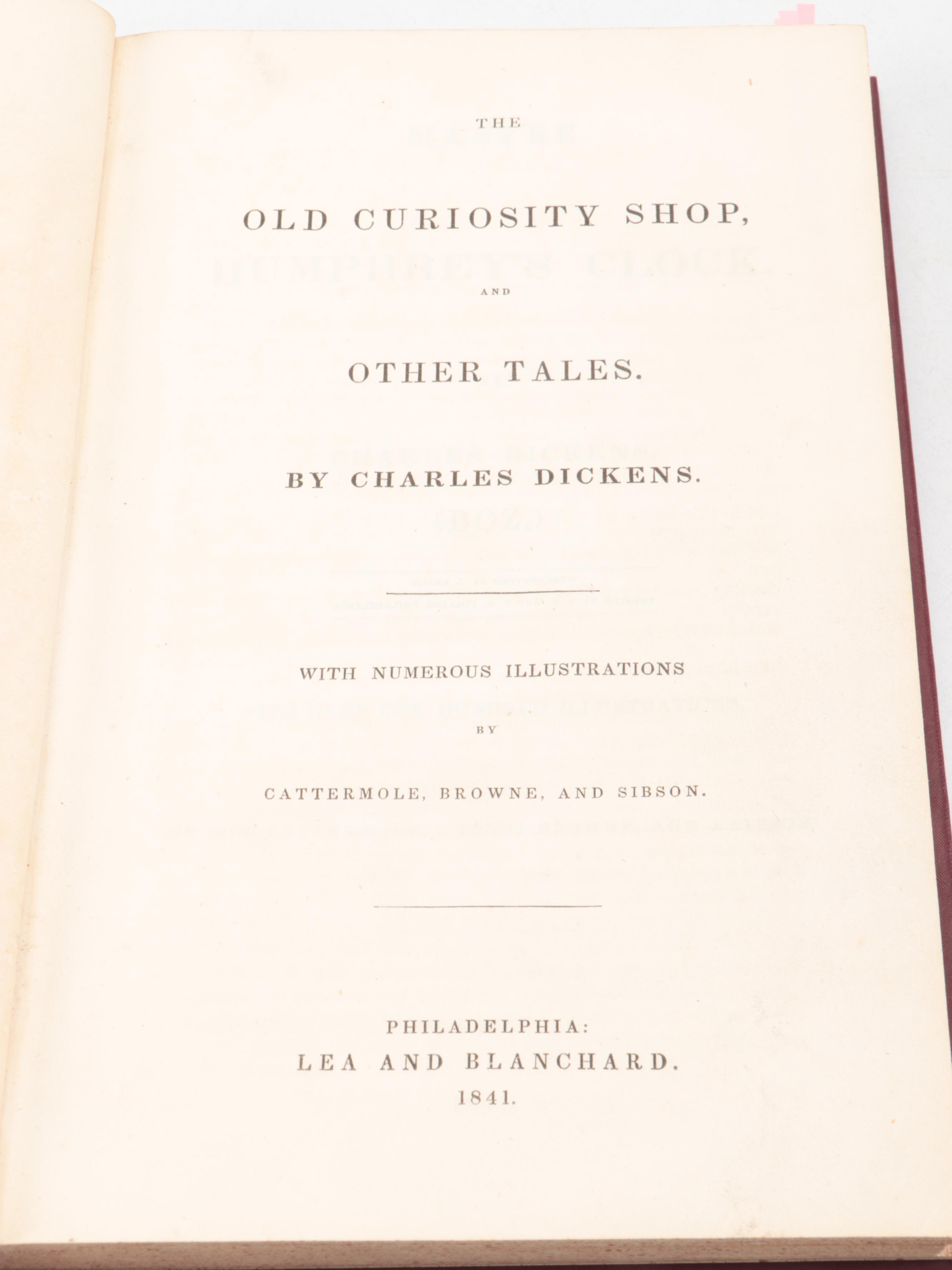 First American Edition "The Old Curiosity Shop" by Charles Dickens, 1841
