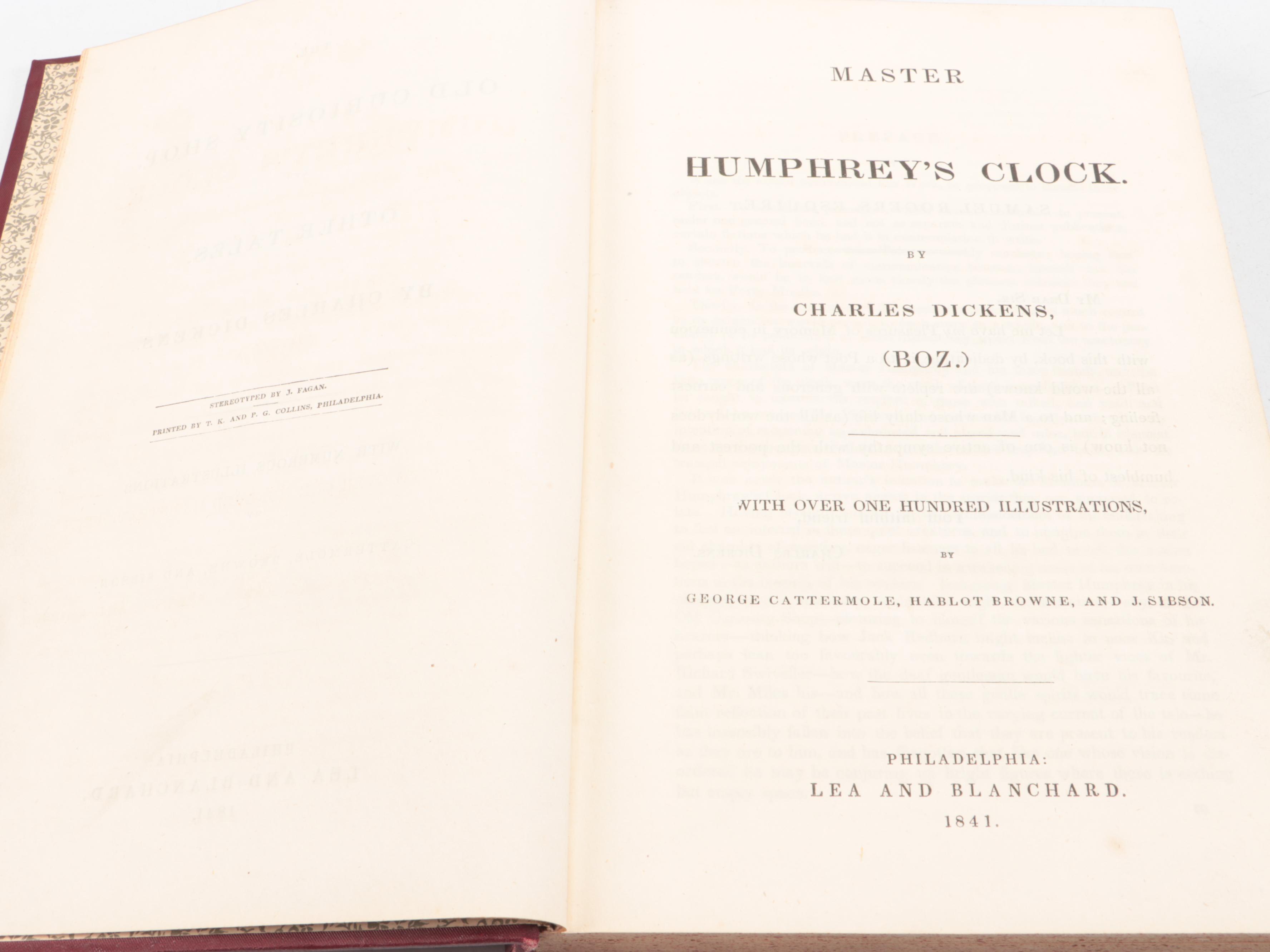 First American Edition "The Old Curiosity Shop" by Charles Dickens, 1841