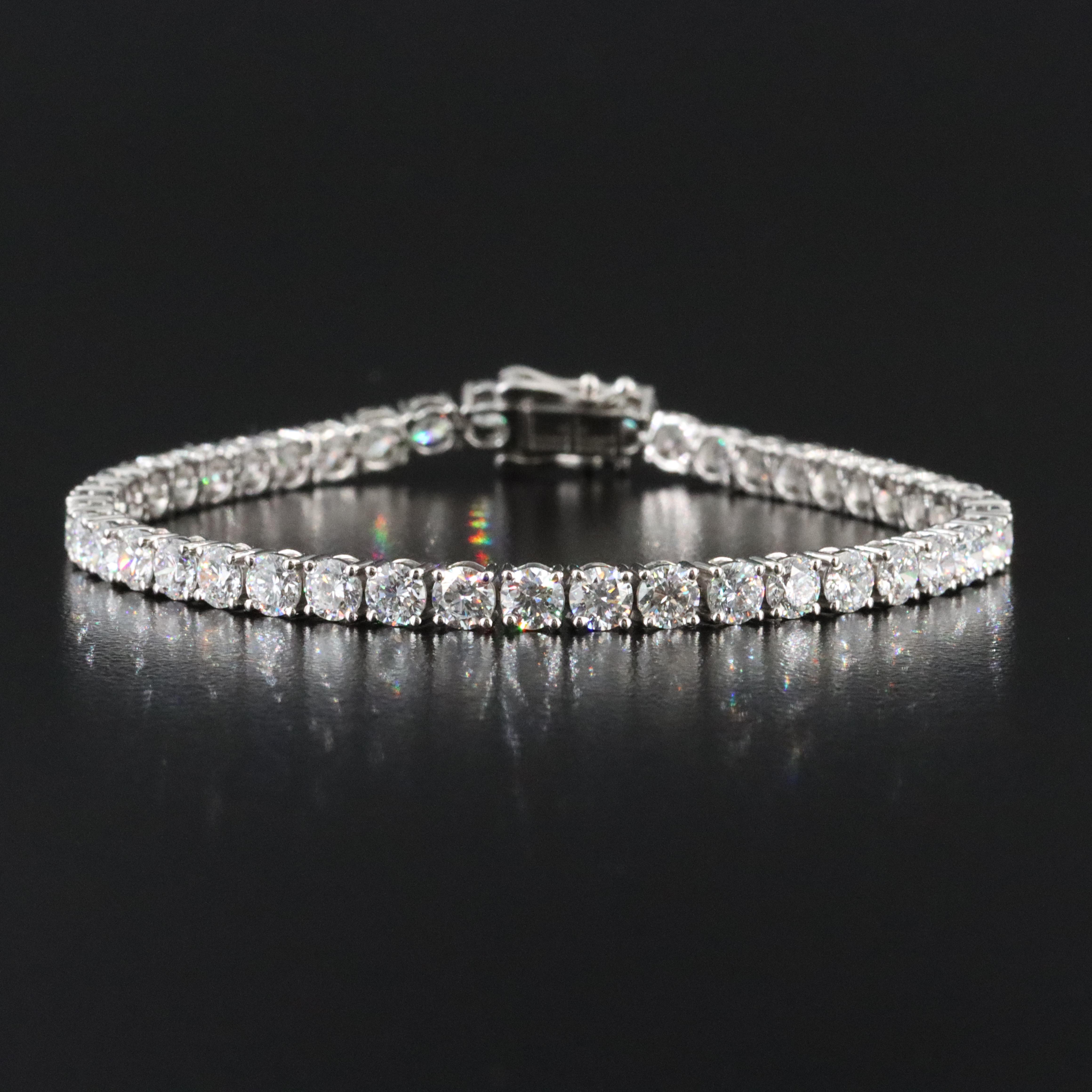Platinum 10.10 CTW Lab Grown Diamond Line Bracelet