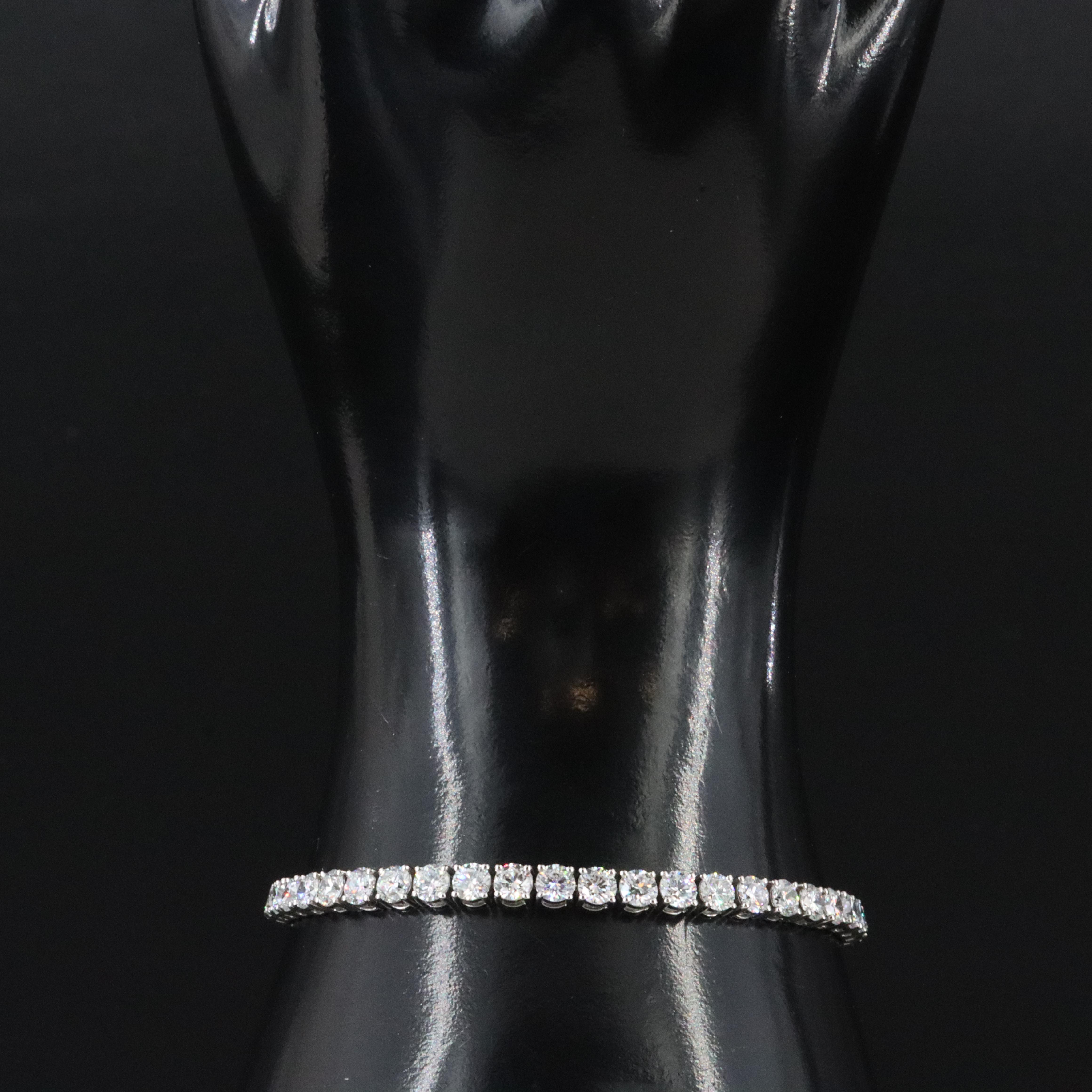 Platinum 10.10 CTW Lab Grown Diamond Line Bracelet