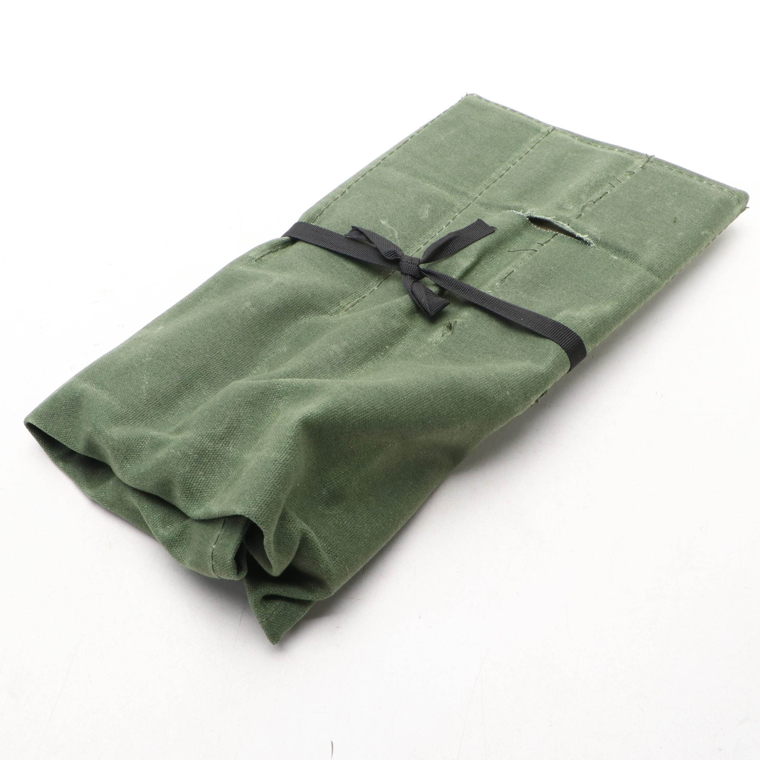 Japanese Style Etched Stainless Steel Chef's Knife Set in Knife Roll