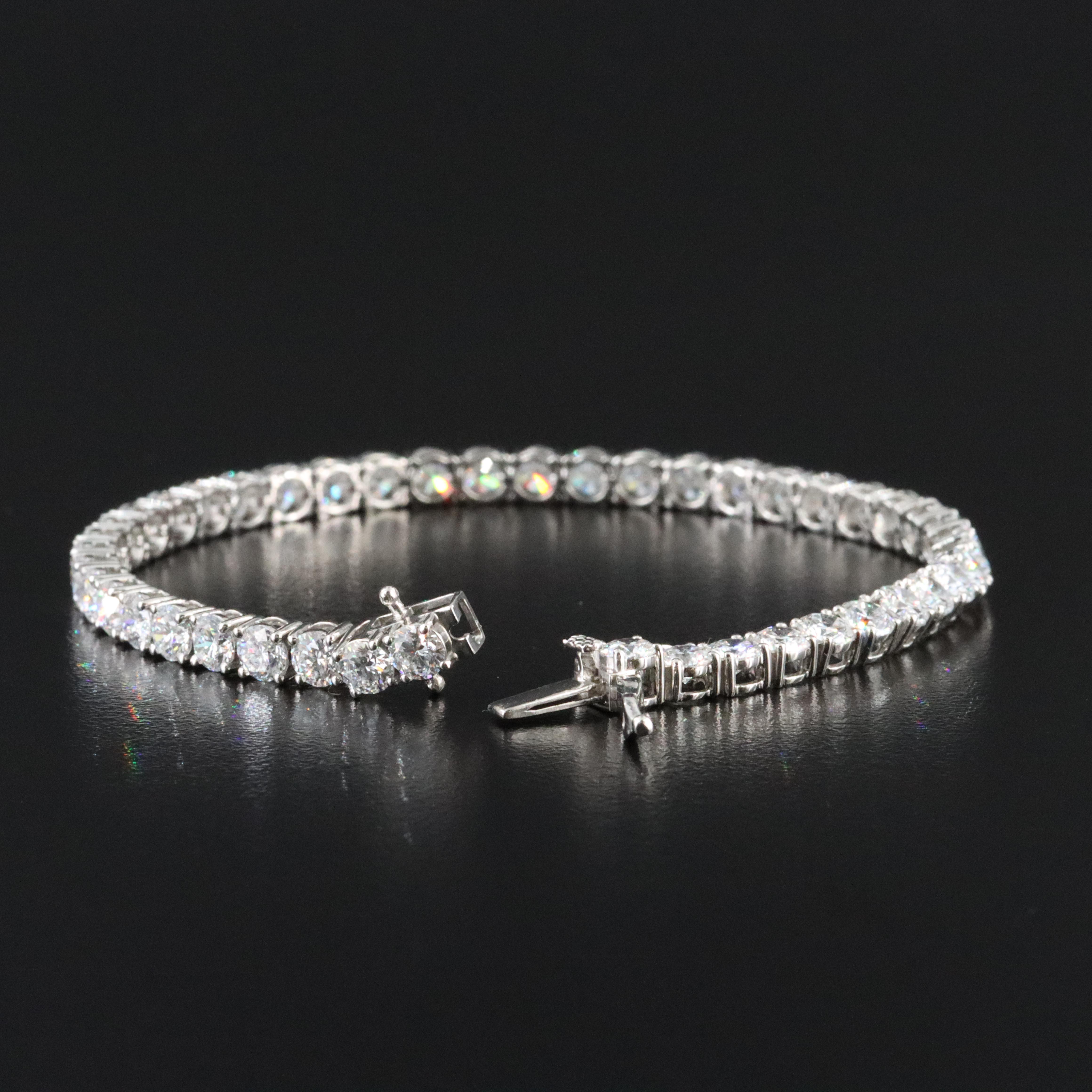 Platinum 10.10 CTW Lab Grown Diamond Line Bracelet
