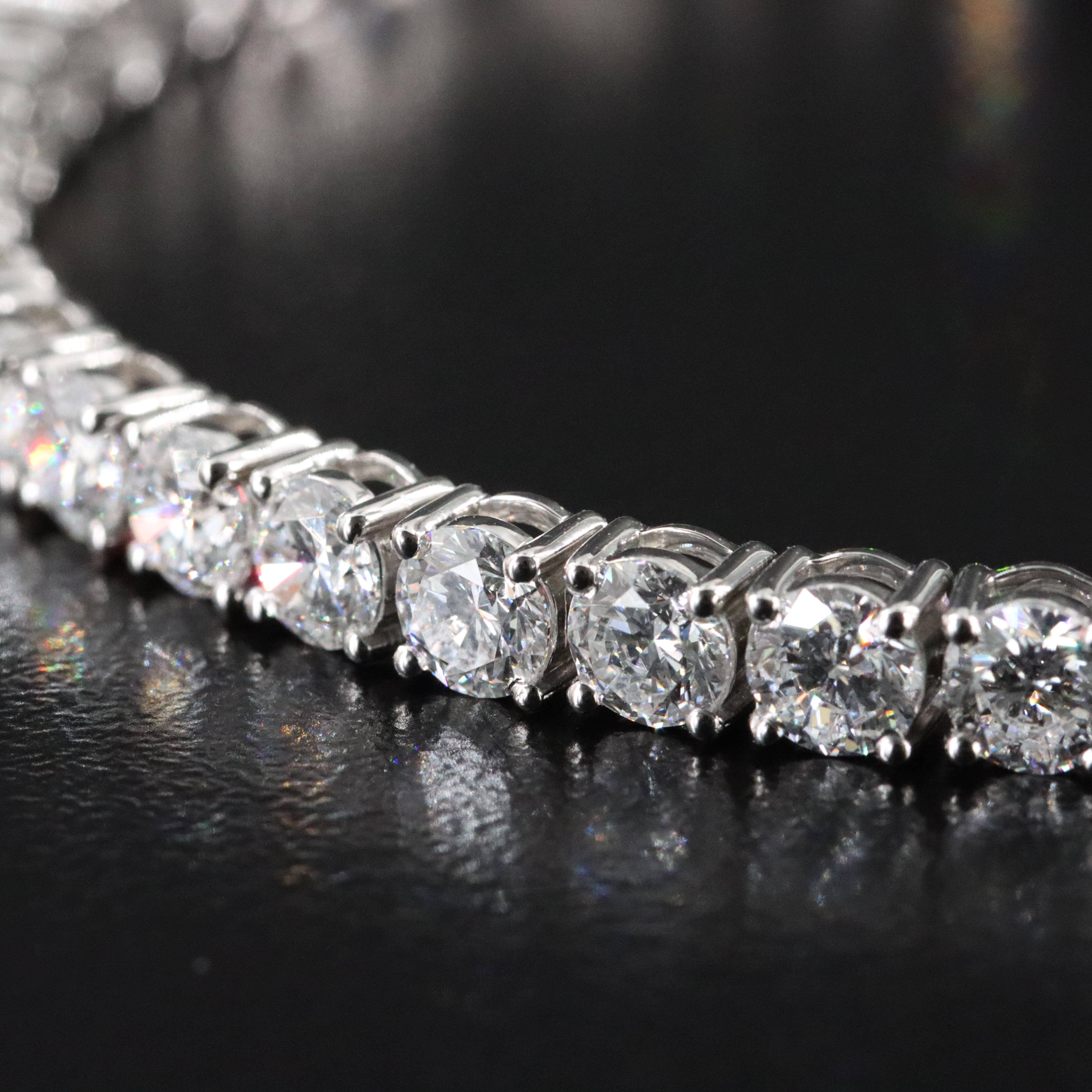 Platinum 10.10 CTW Lab Grown Diamond Line Bracelet