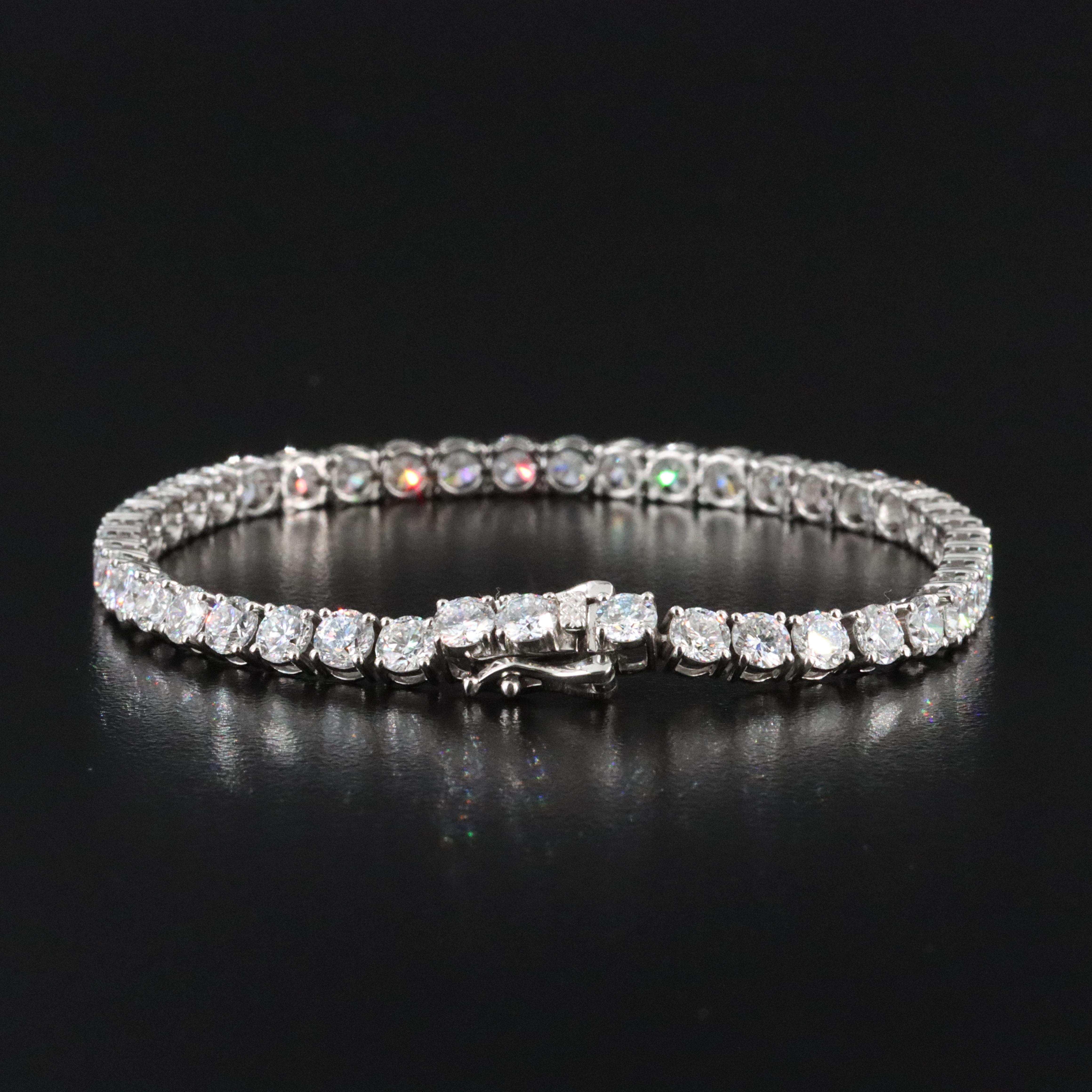 Platinum 10.10 CTW Lab Grown Diamond Line Bracelet