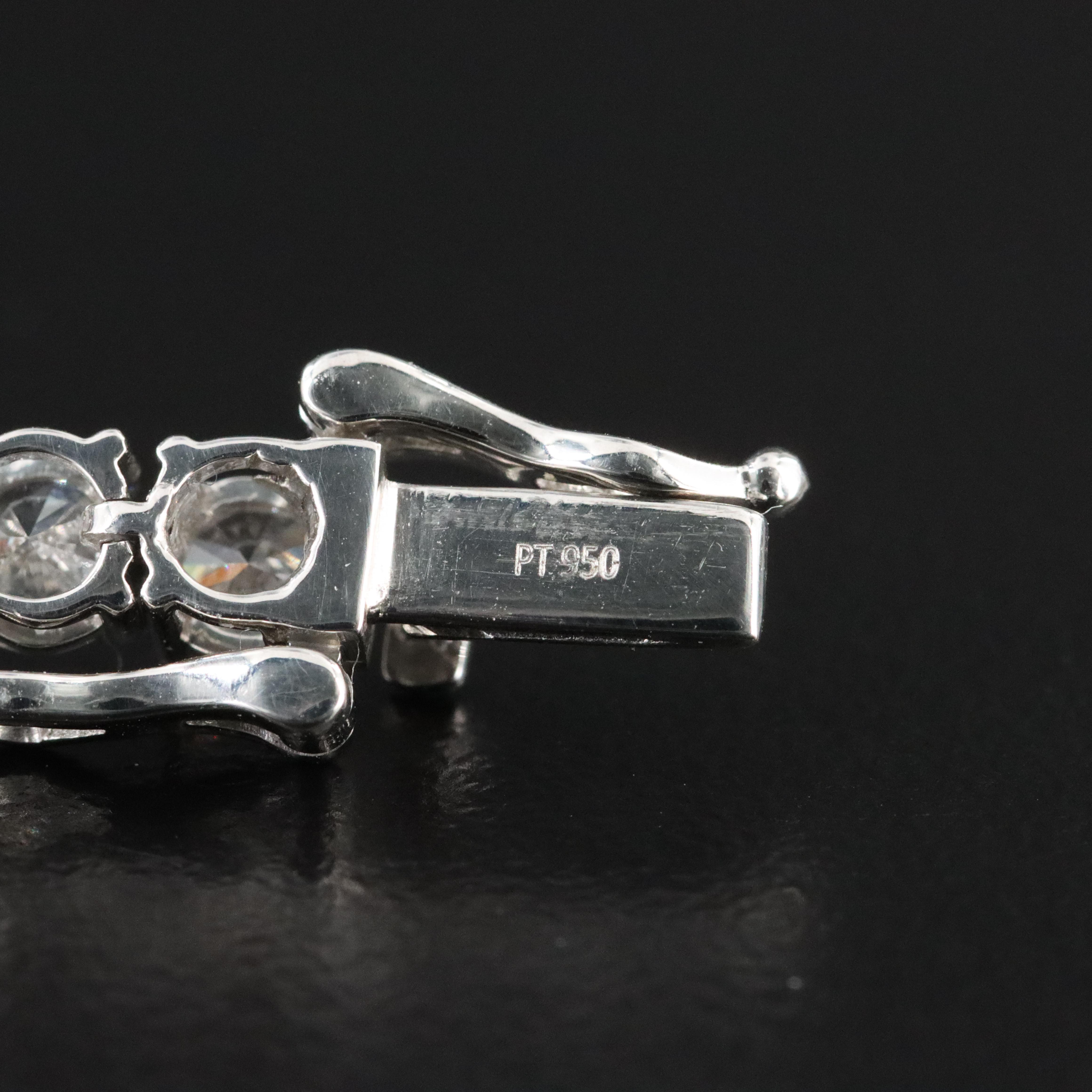 Platinum 10.10 CTW Lab Grown Diamond Line Bracelet