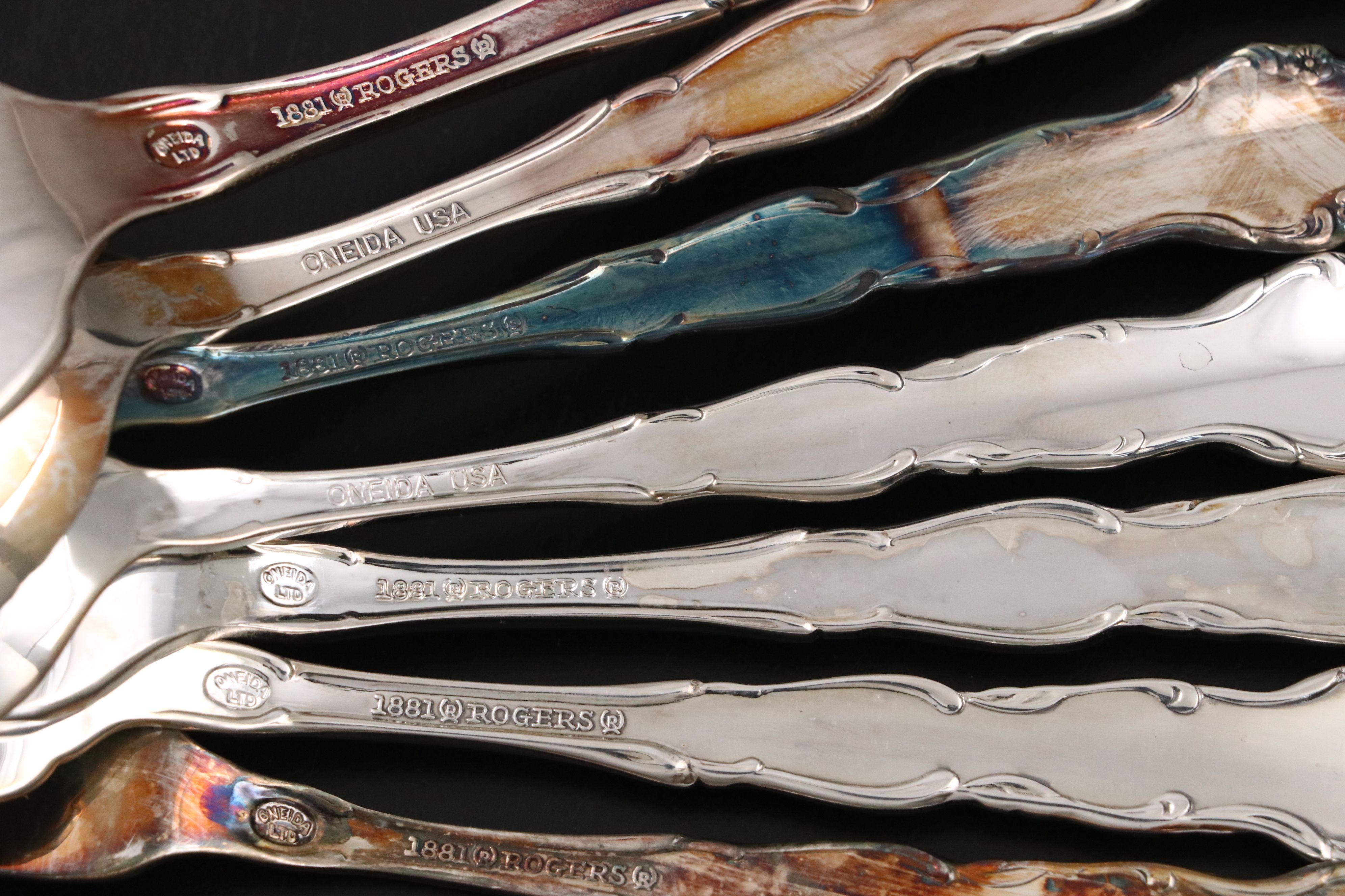 Oneida and 1881 Rogers Silver Plate and Stainless Steel Flatware in Chest