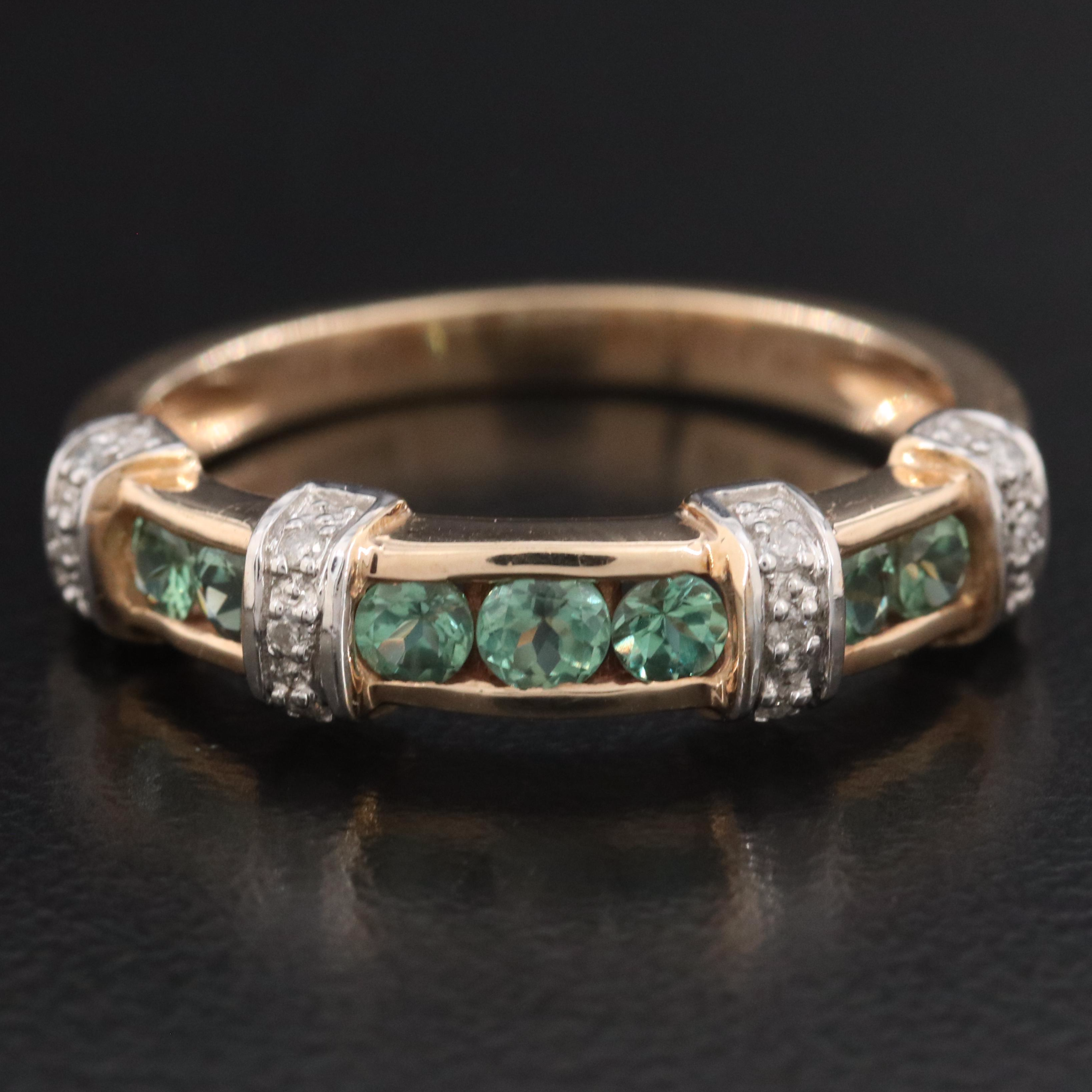 Sterling Alexandrite and Diamond Ring