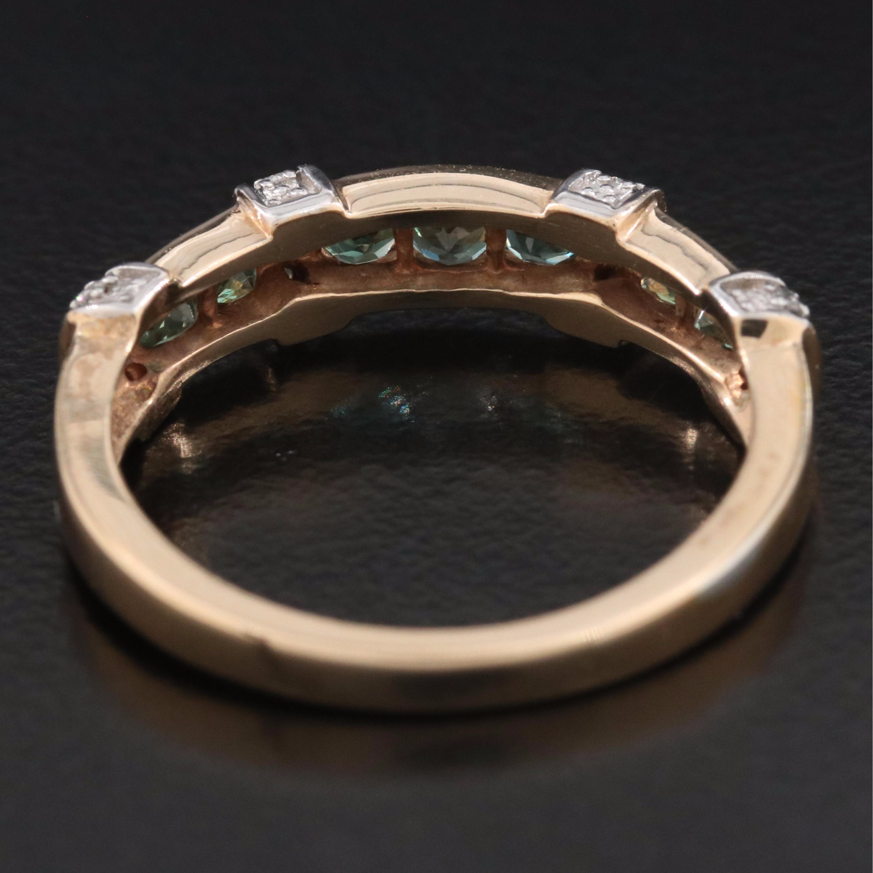 Sterling Alexandrite and Diamond Ring