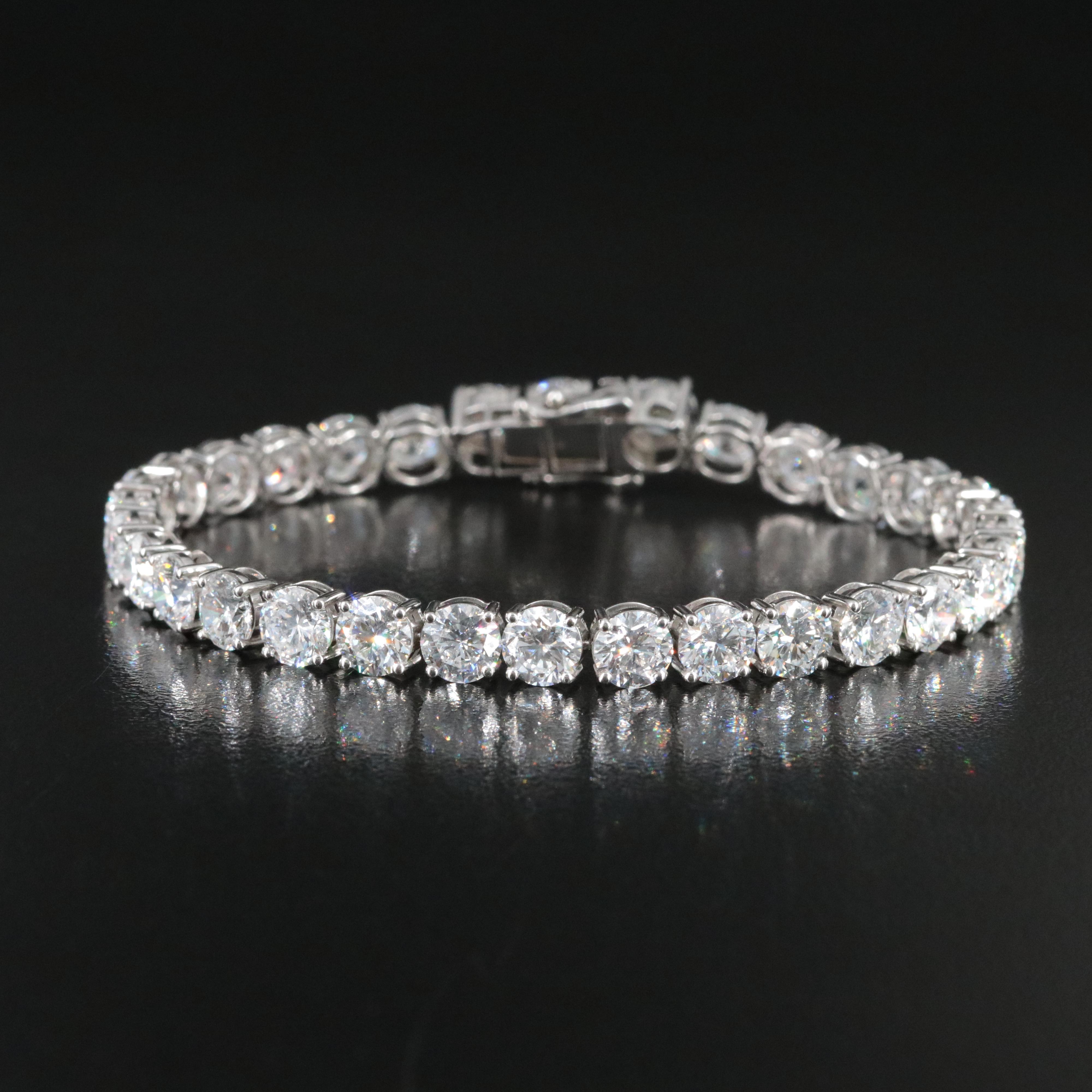 Platinum 22.59 CTW Lab Grown Diamond Line Bracelet