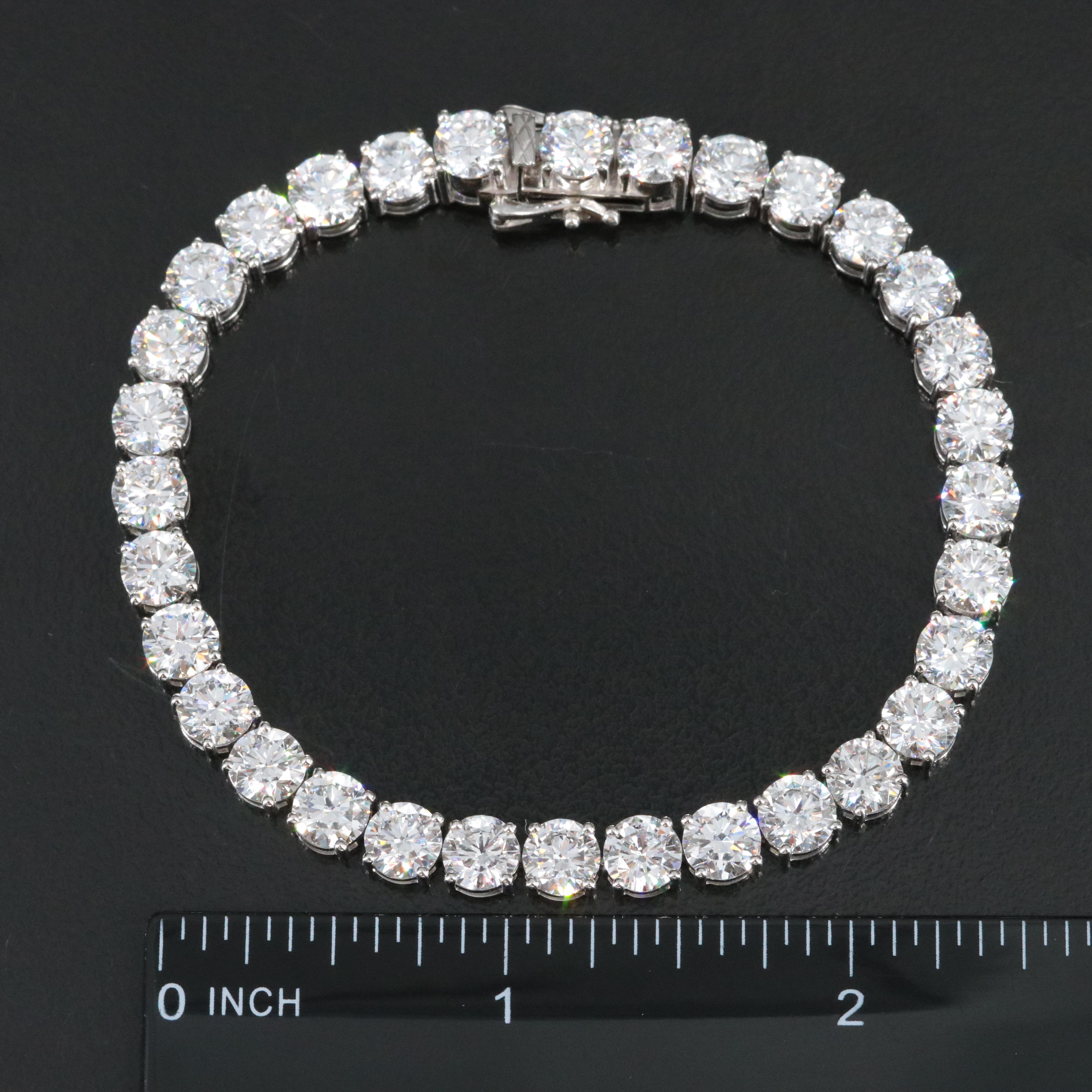 Platinum 22.59 CTW Lab Grown Diamond Line Bracelet