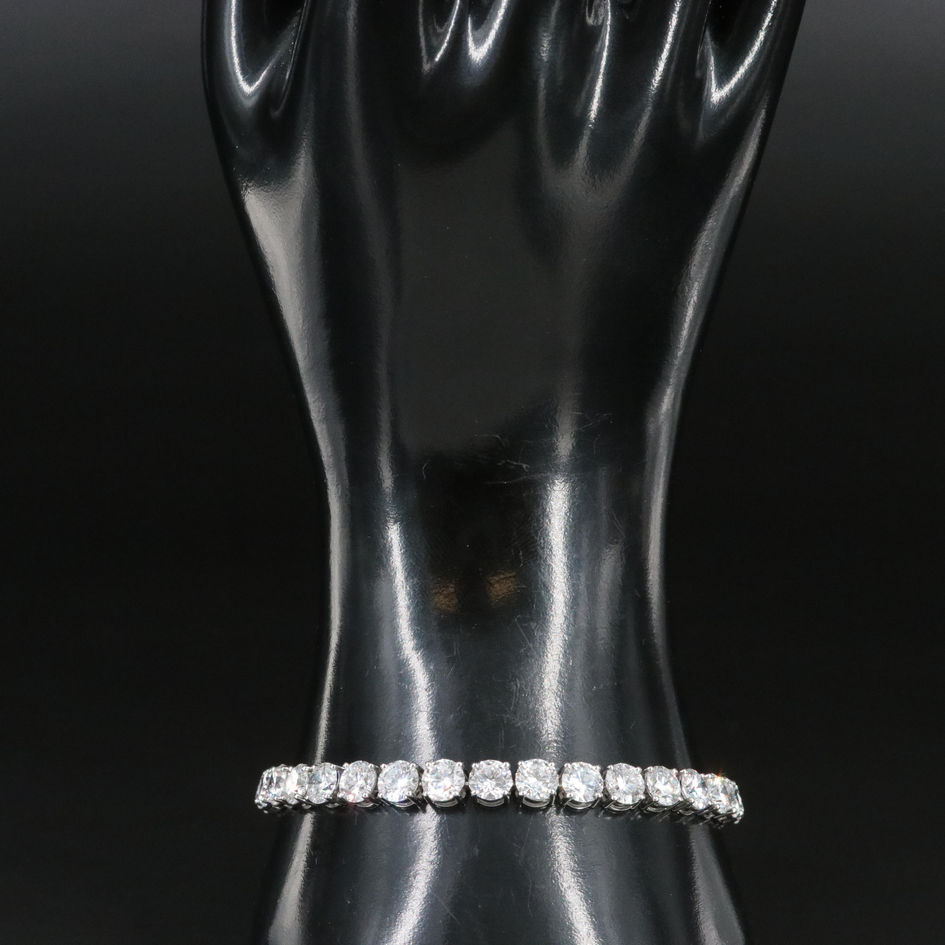 Platinum 22.59 CTW Lab Grown Diamond Line Bracelet