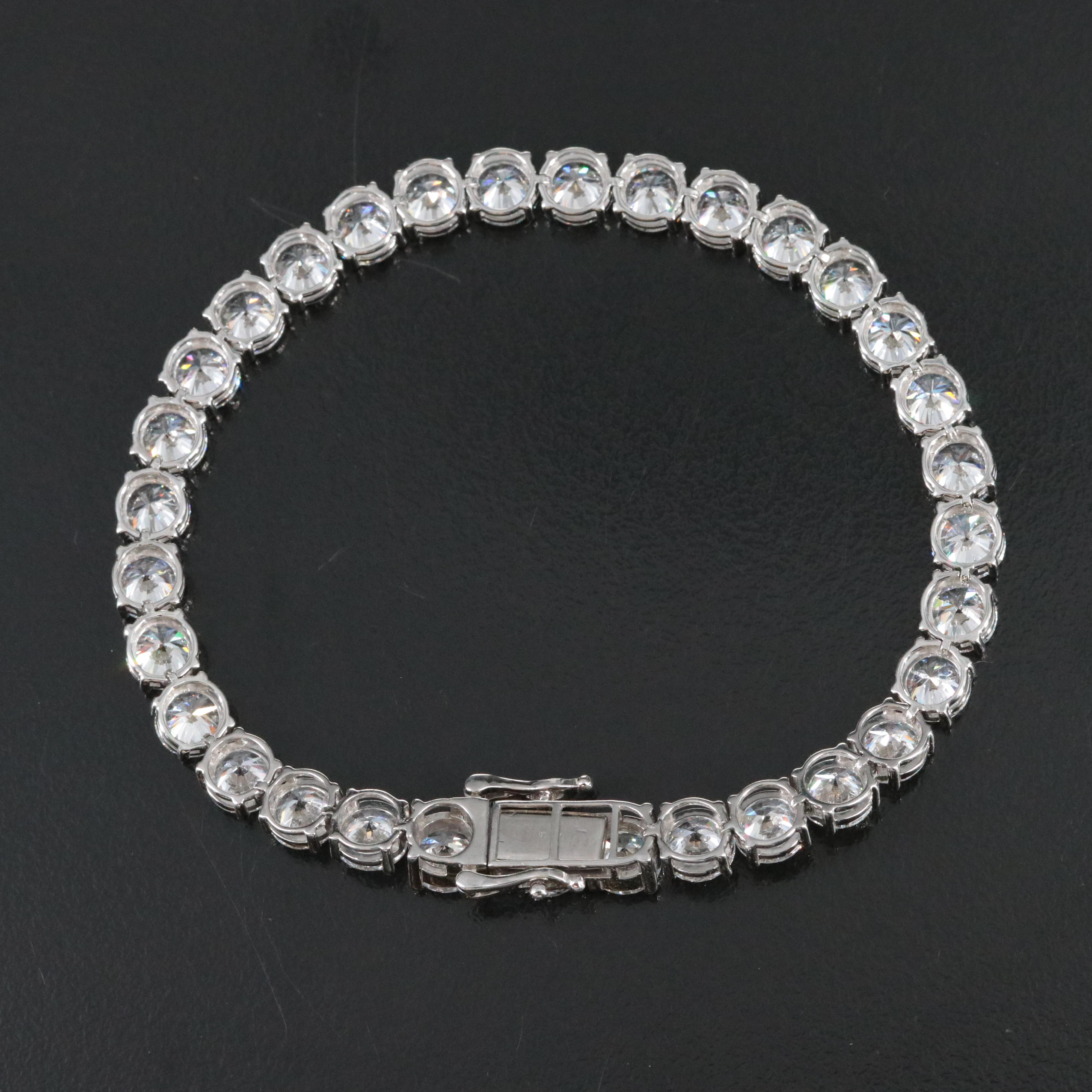 Platinum 22.59 CTW Lab Grown Diamond Line Bracelet