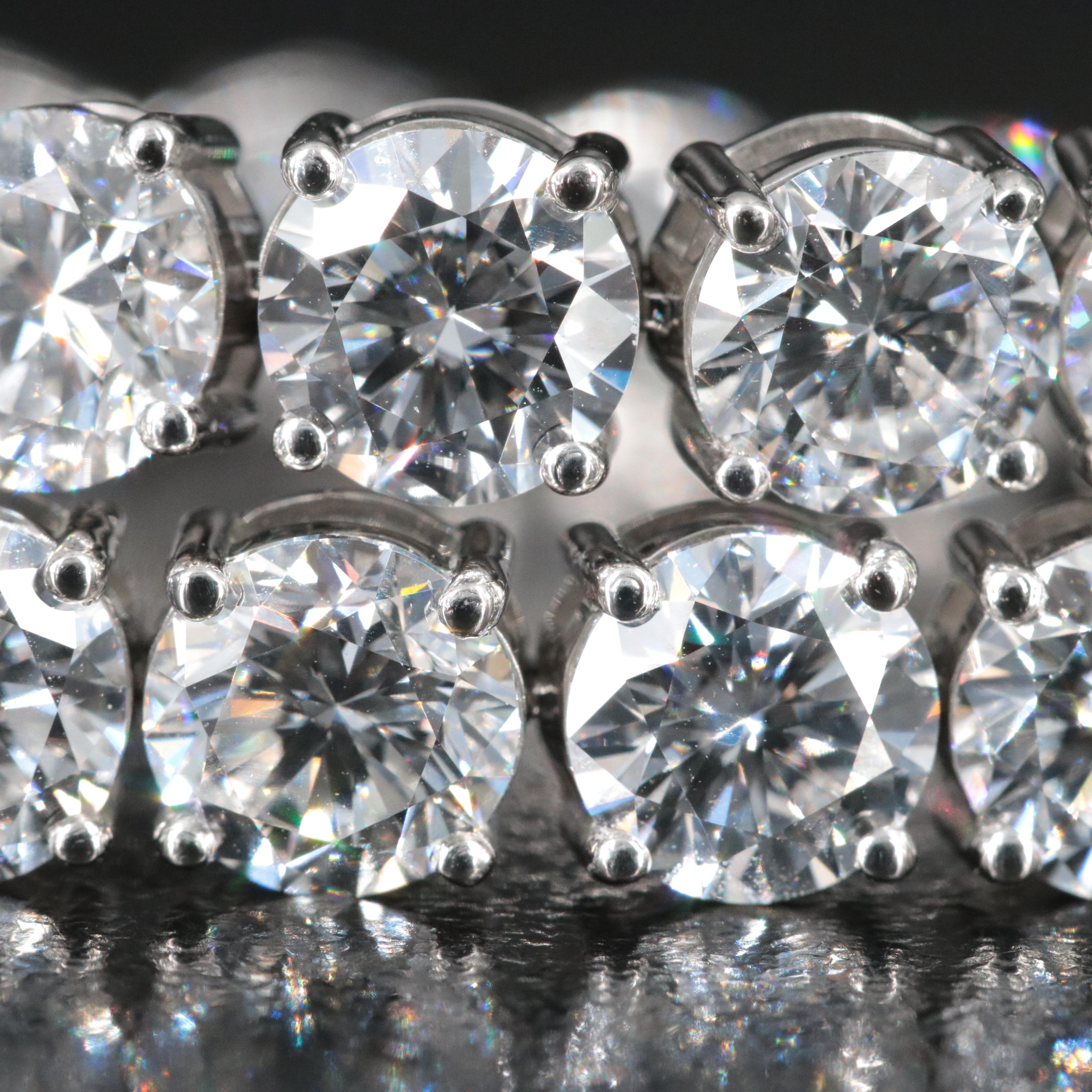 Platinum 22.59 CTW Lab Grown Diamond Line Bracelet