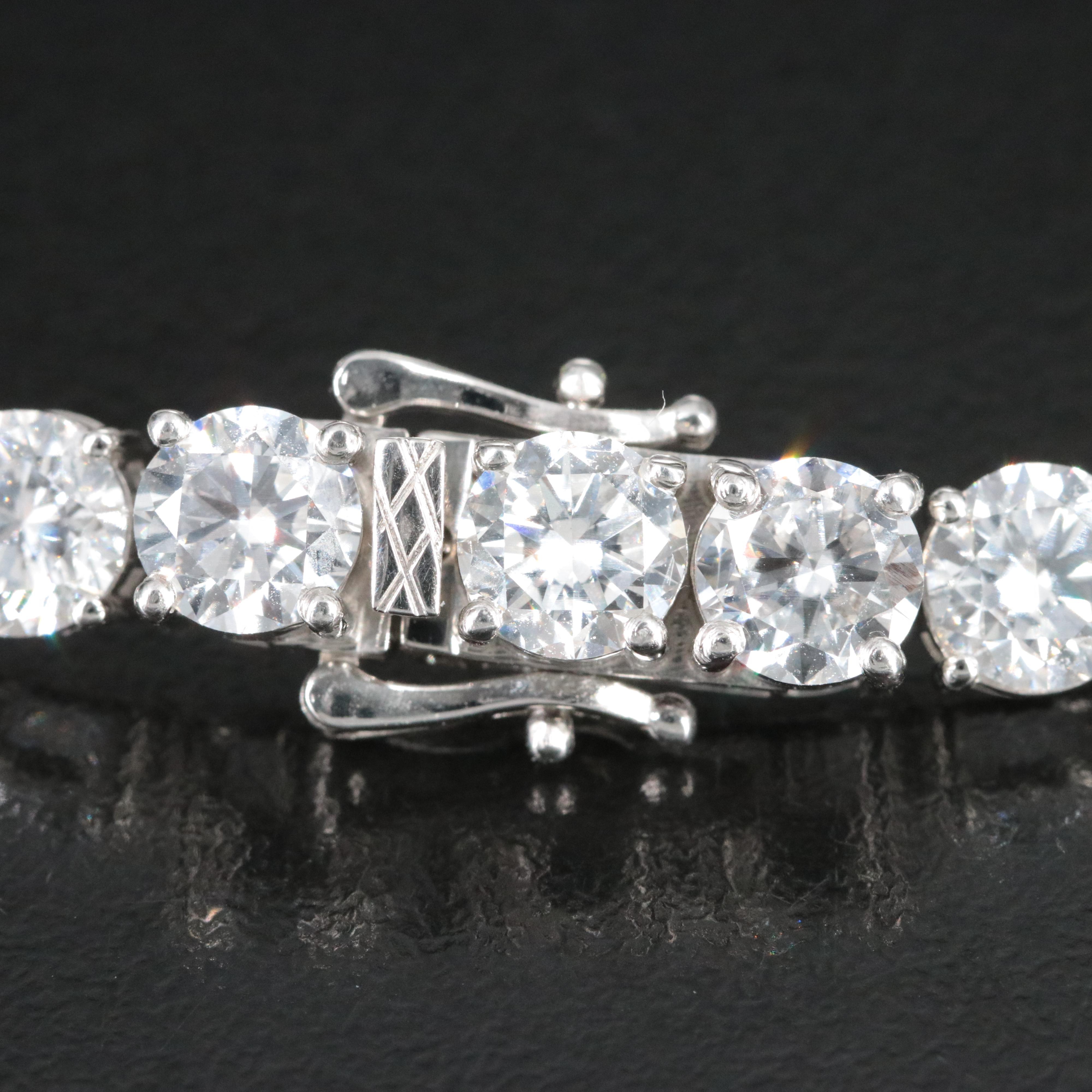 Platinum 22.59 CTW Lab Grown Diamond Line Bracelet