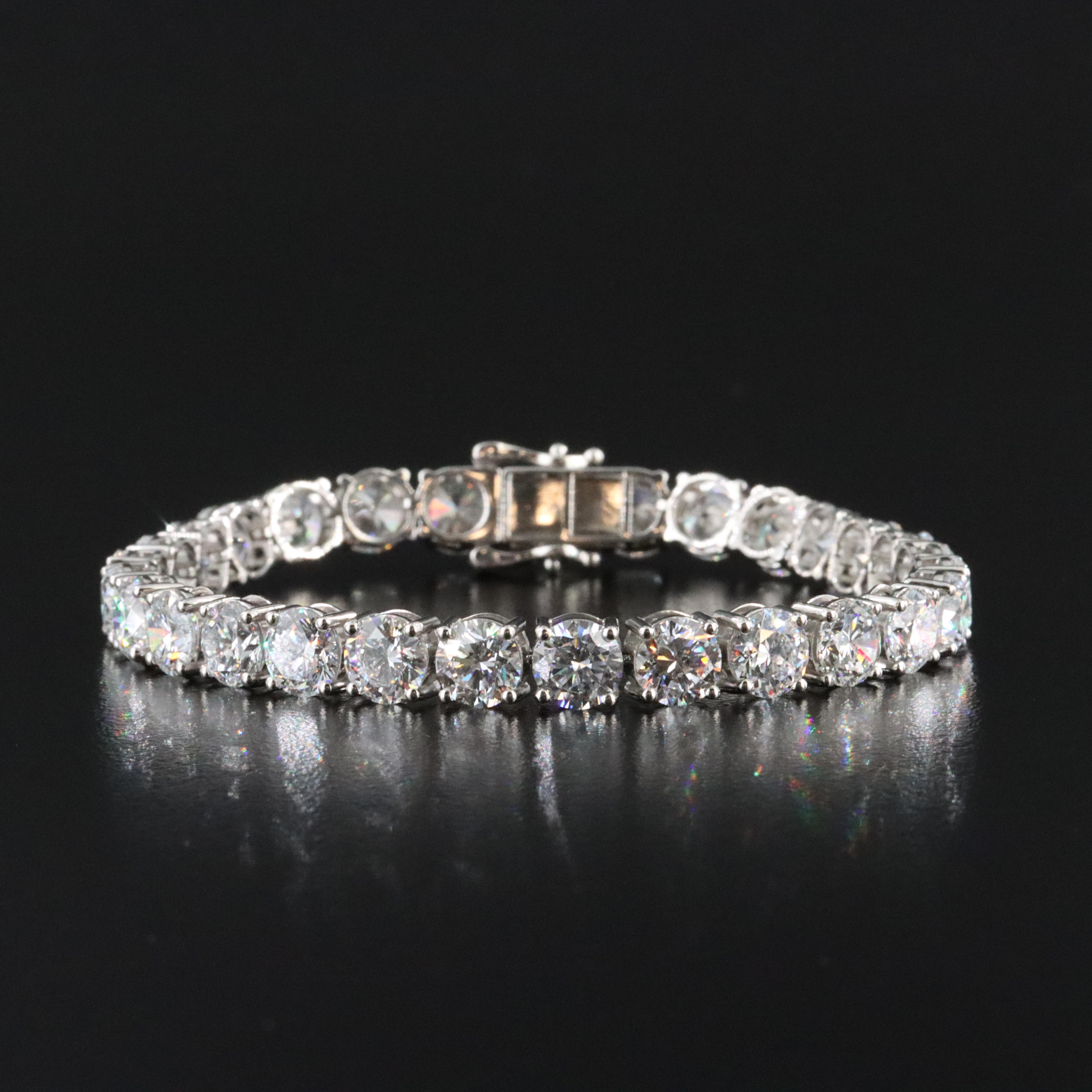 Platinum 22.63 CTW Lab Grown Diamond Line Bracelet