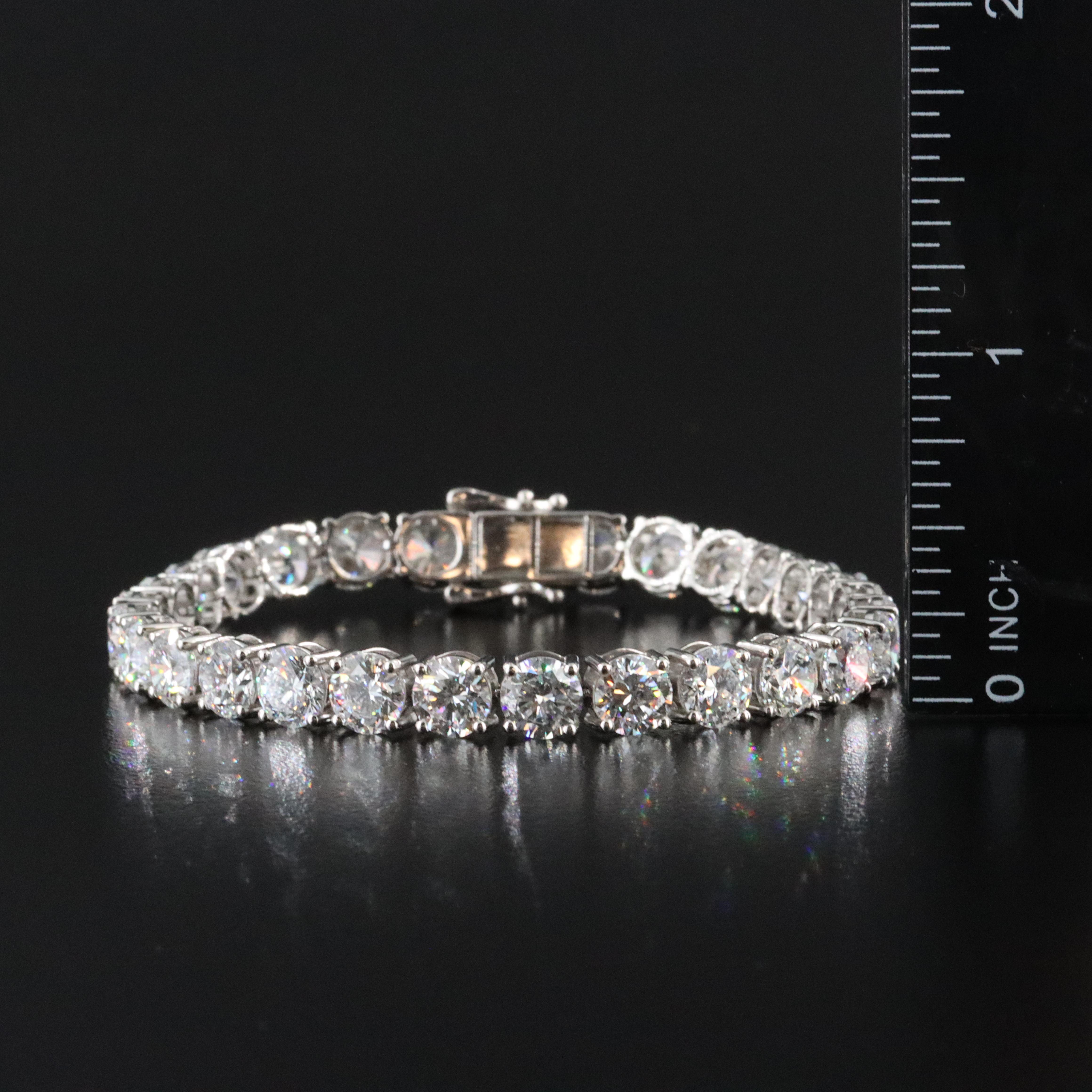 Platinum 22.63 CTW Lab Grown Diamond Line Bracelet