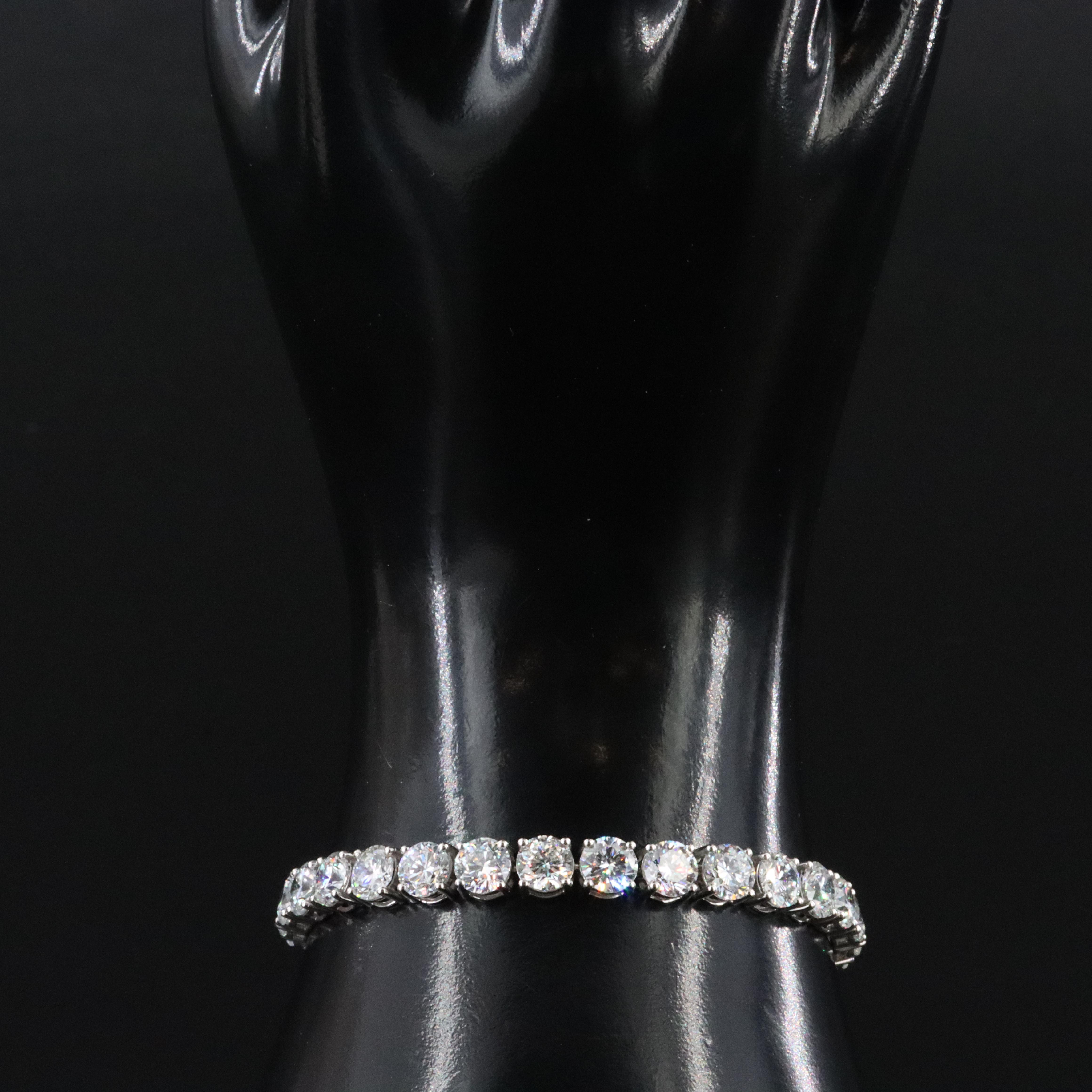 Platinum 22.63 CTW Lab Grown Diamond Line Bracelet