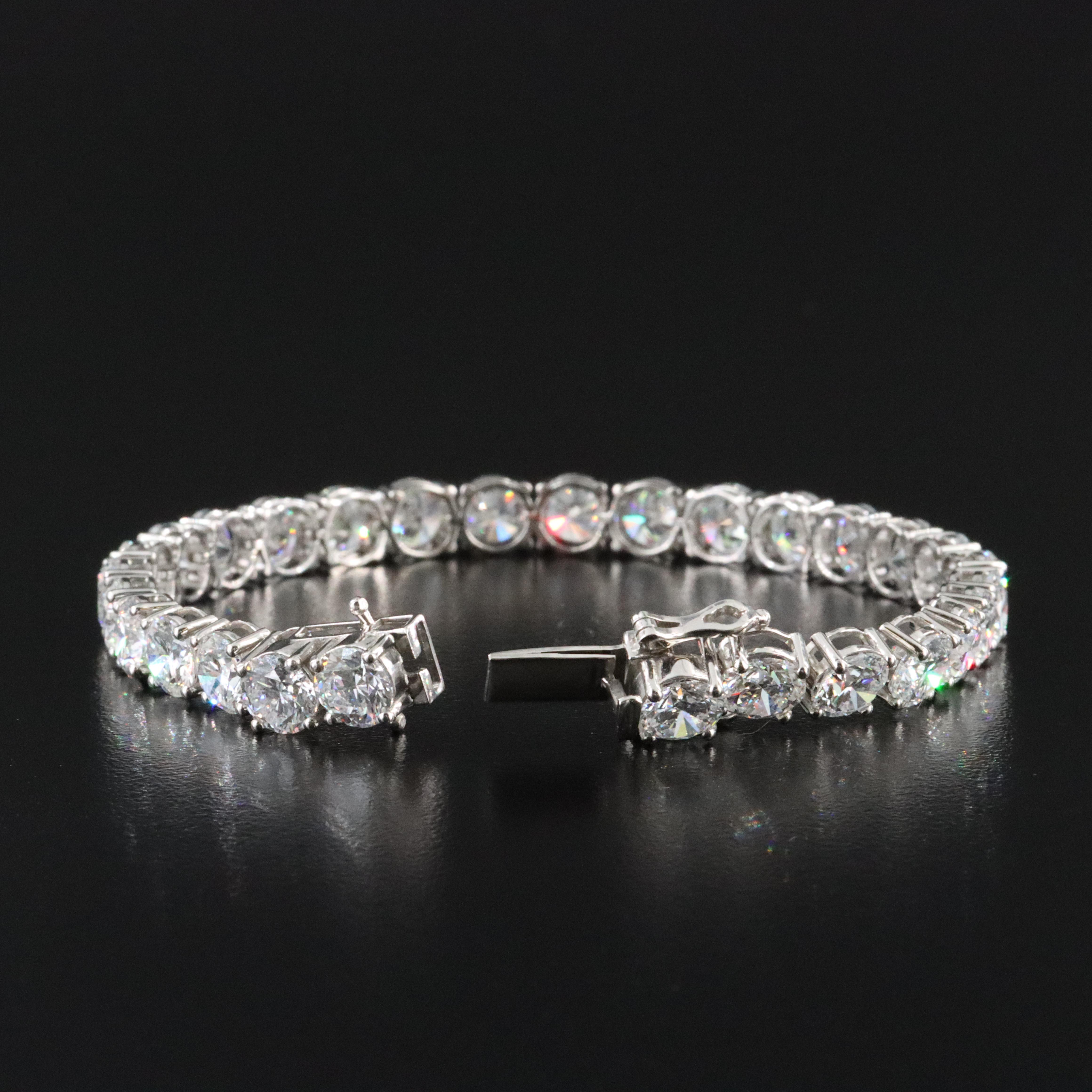 Platinum 22.63 CTW Lab Grown Diamond Line Bracelet