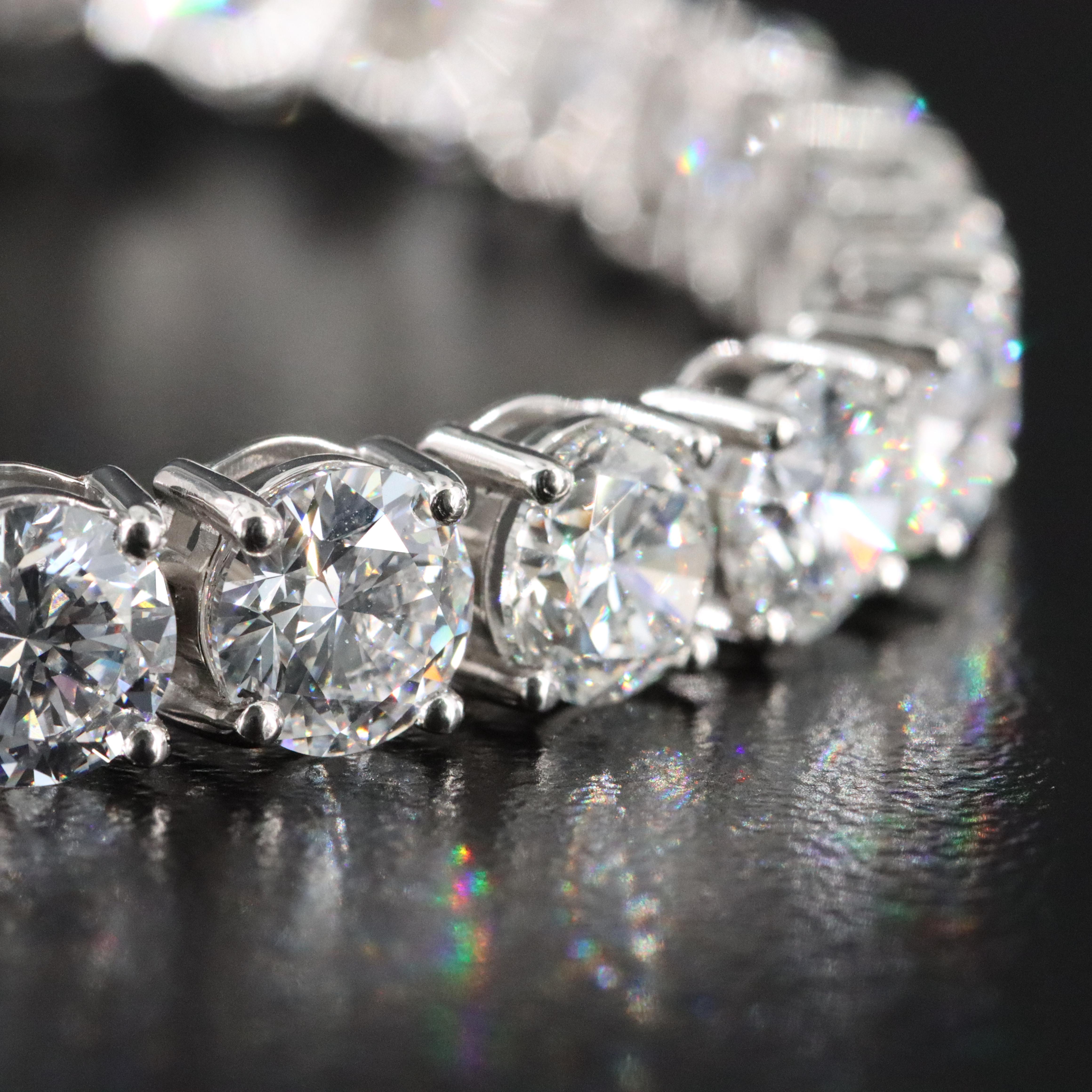 Platinum 22.63 CTW Lab Grown Diamond Line Bracelet