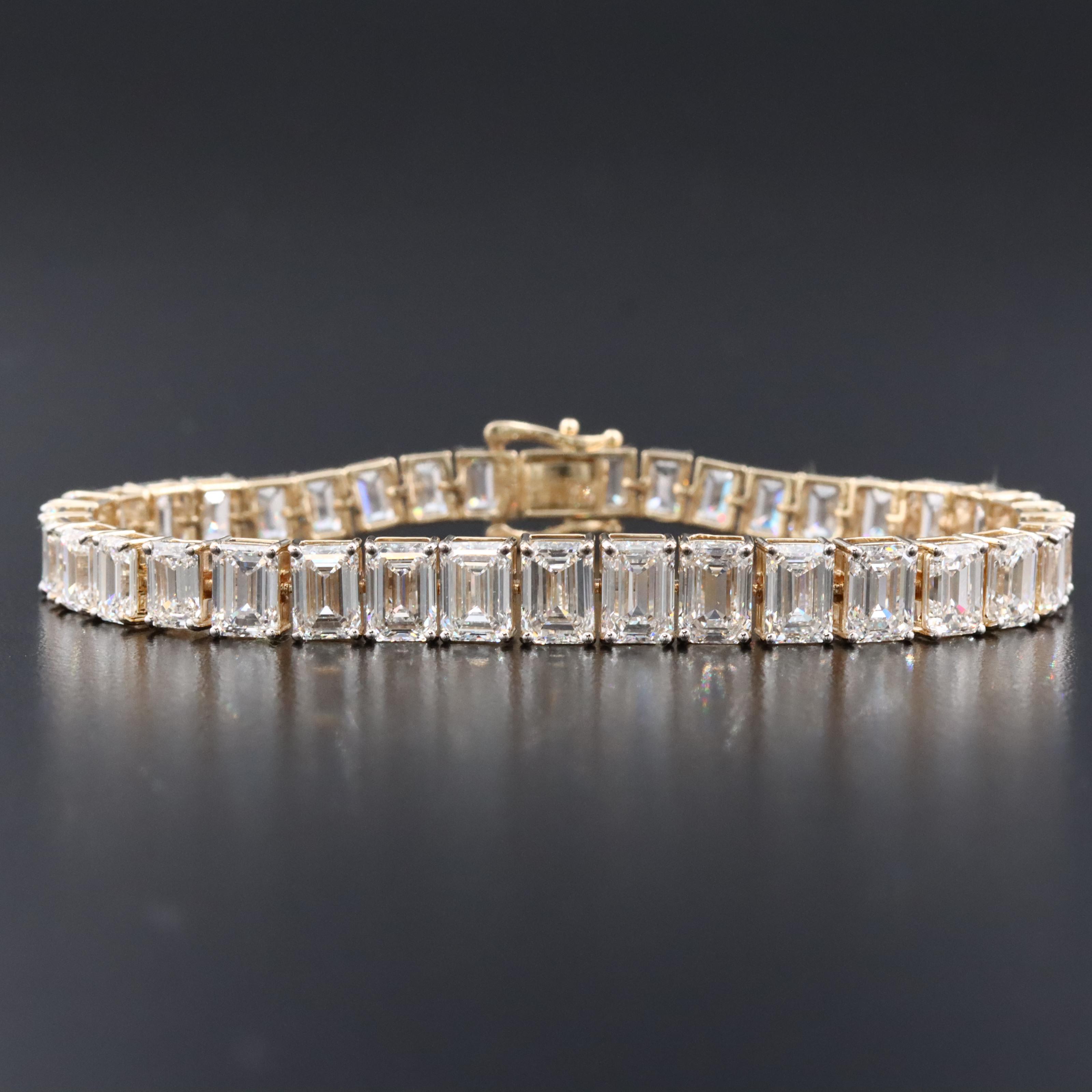 14K 23.45 CTW Lab Grown Diamond Graduated Line Bracelet