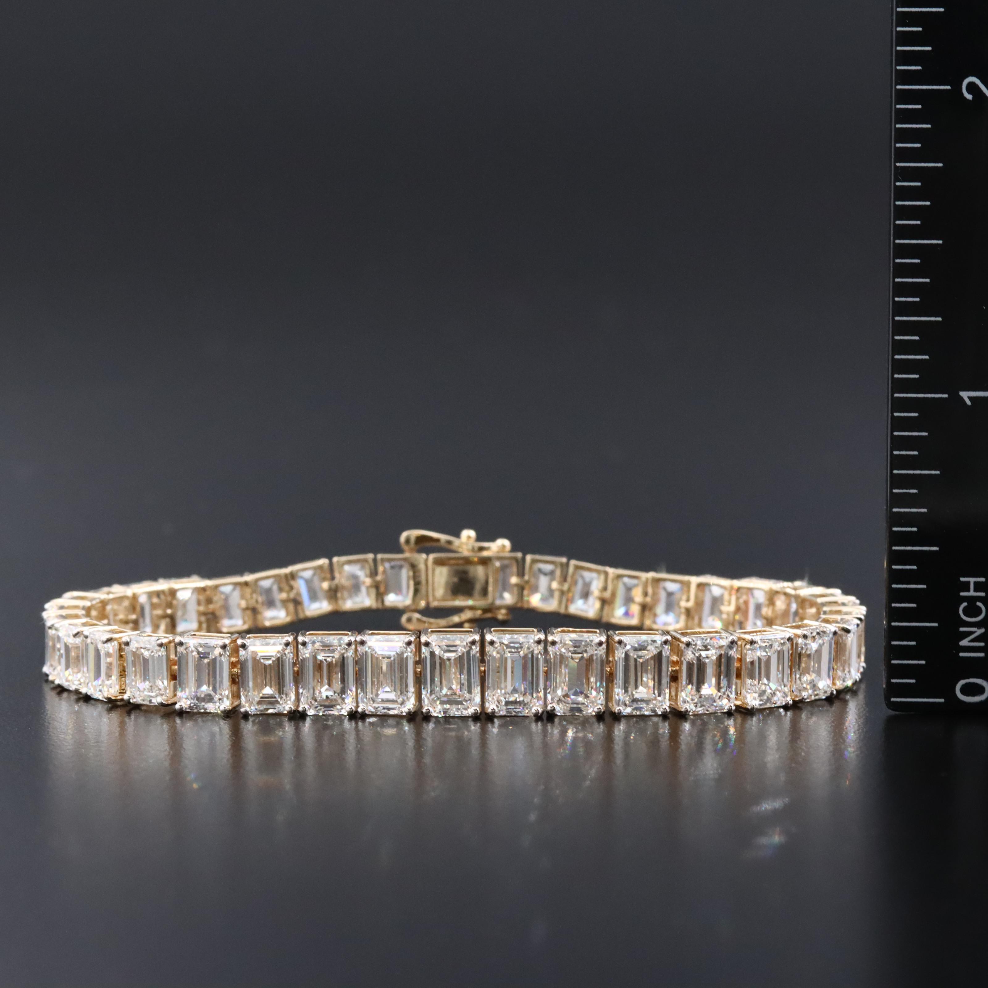 14K 23.45 CTW Lab Grown Diamond Graduated Line Bracelet
