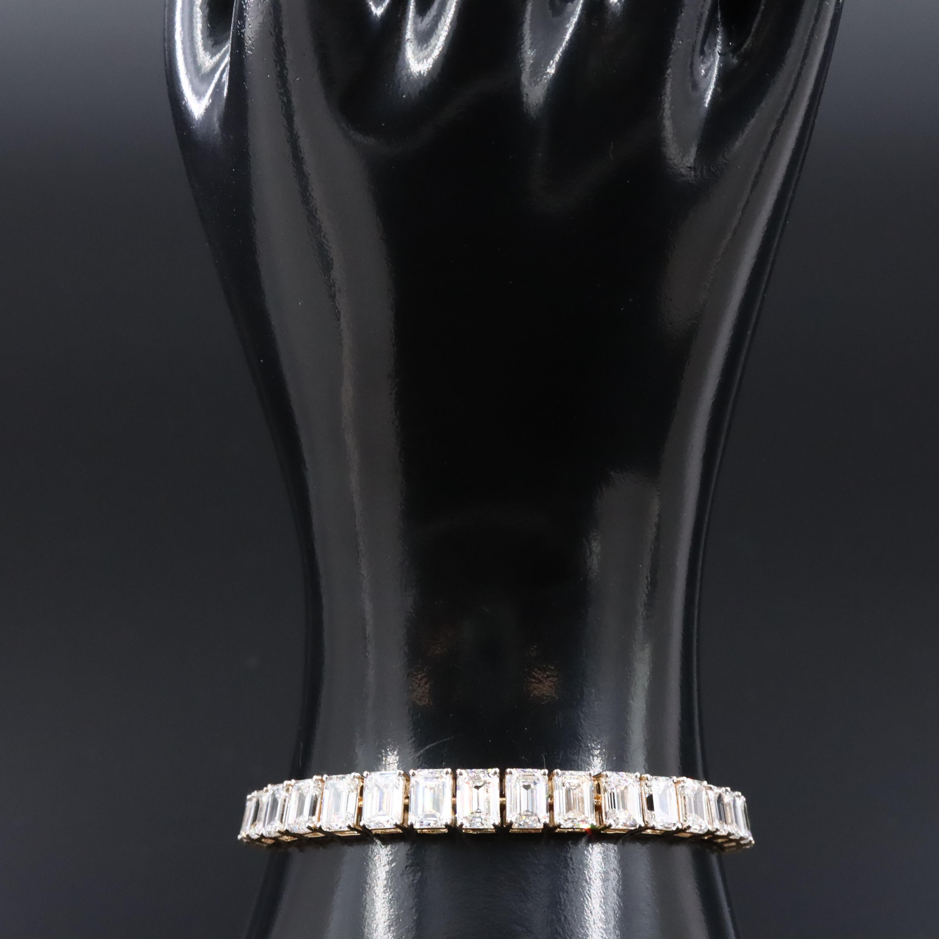 14K 23.45 CTW Lab Grown Diamond Graduated Line Bracelet