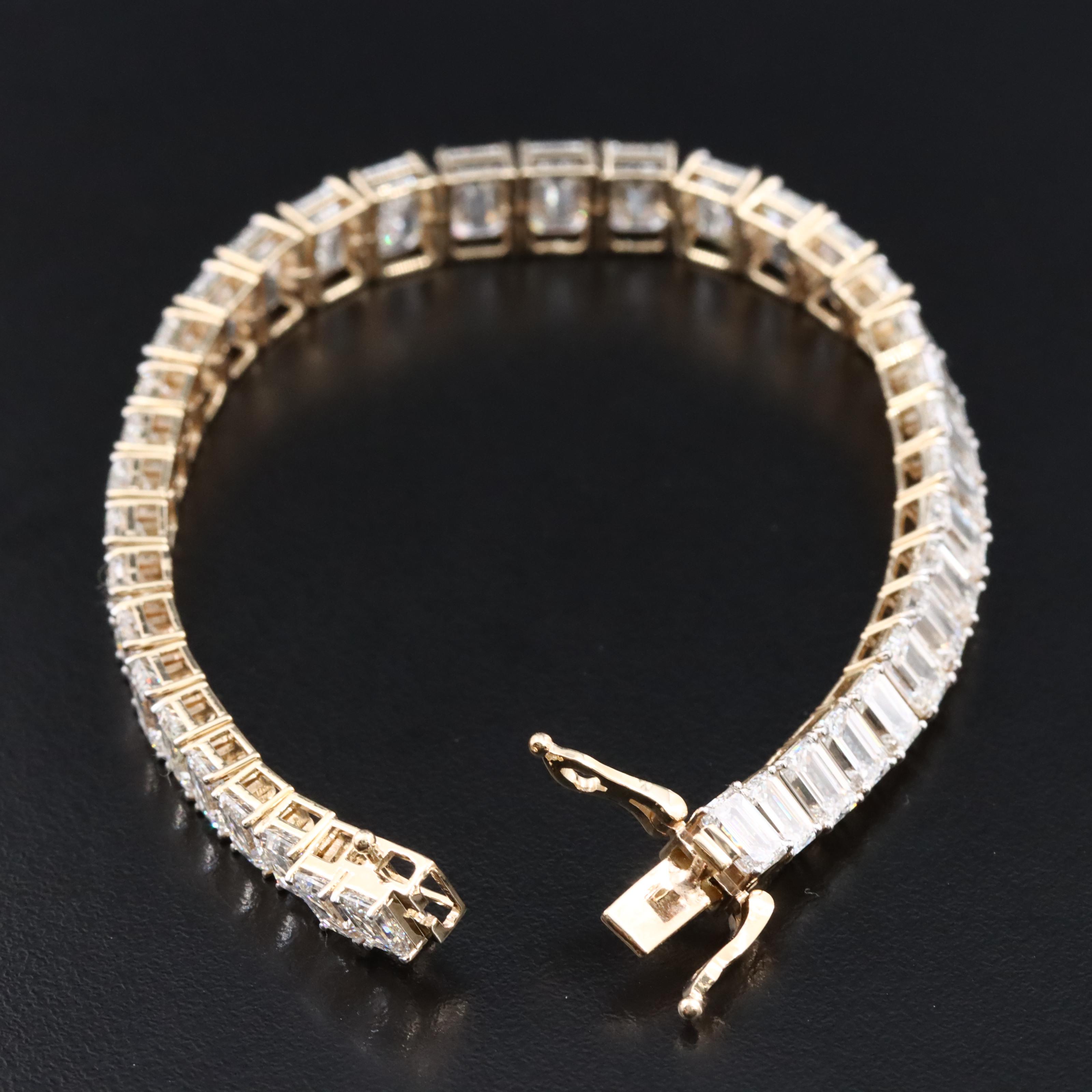 14K 23.45 CTW Lab Grown Diamond Graduated Line Bracelet
