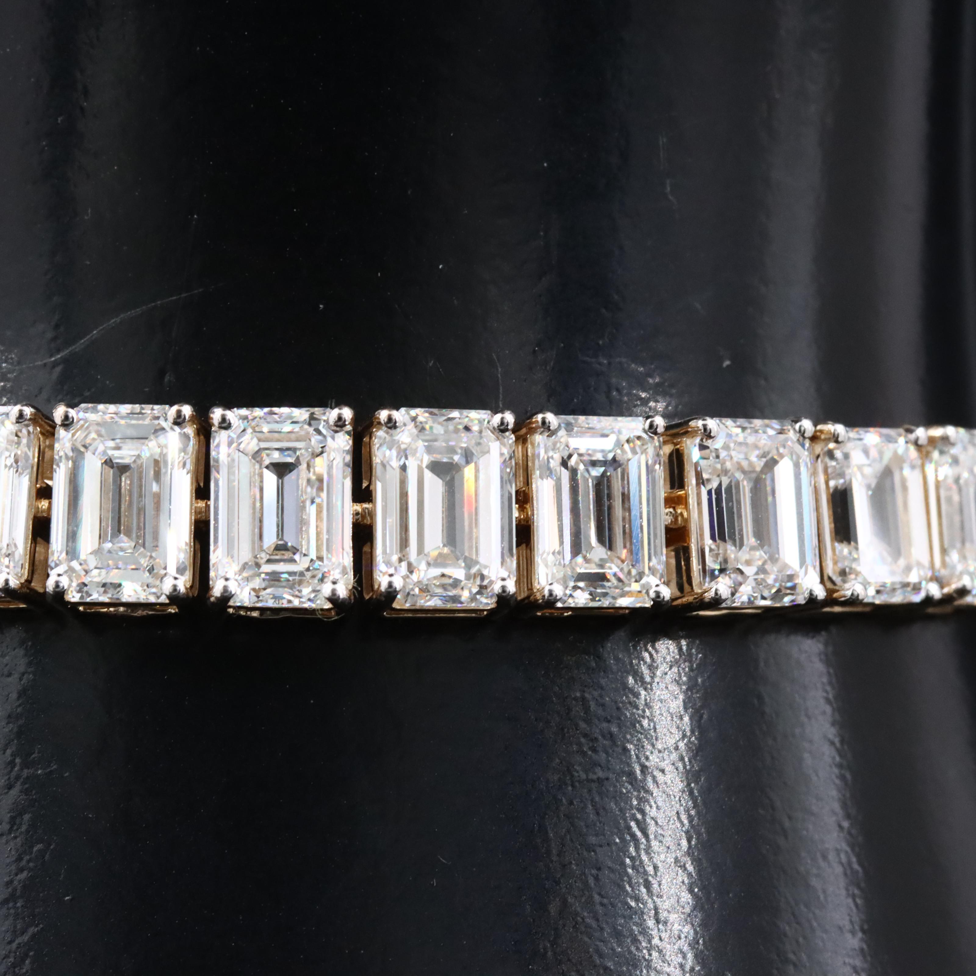 14K 23.45 CTW Lab Grown Diamond Graduated Line Bracelet