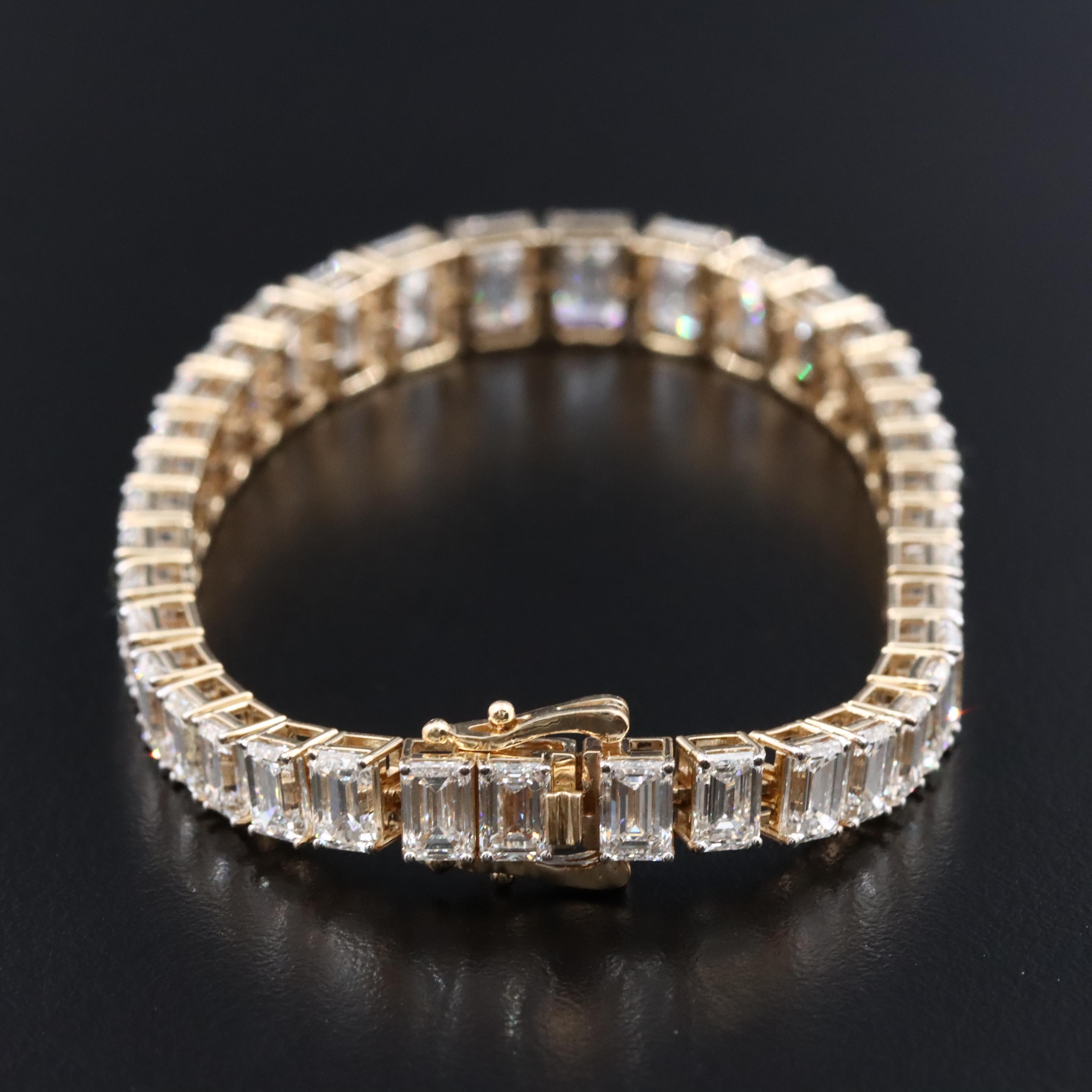 14K 23.45 CTW Lab Grown Diamond Graduated Line Bracelet