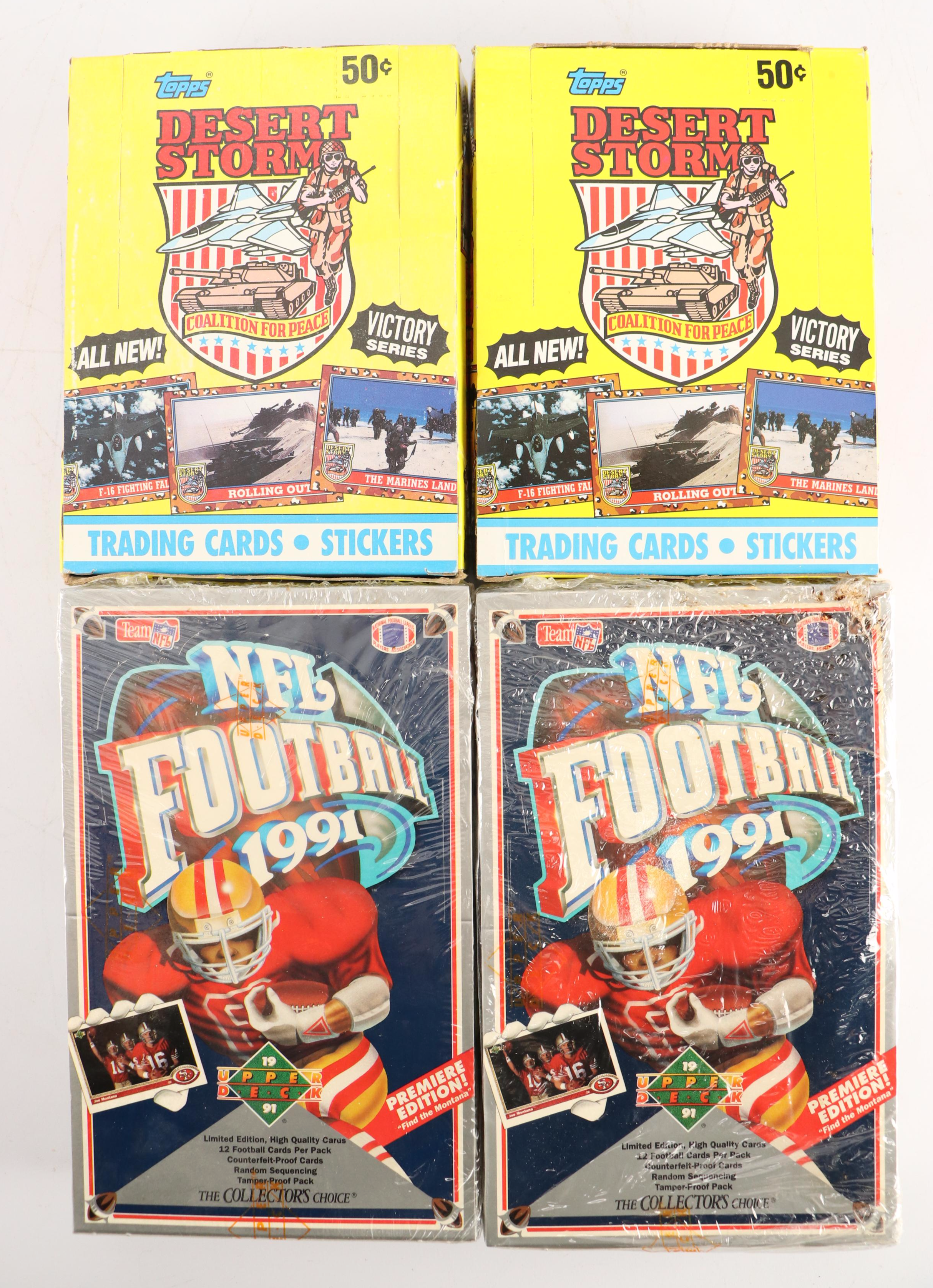 Fifteen Boxes of Unopened Football Cards, Early 1990s