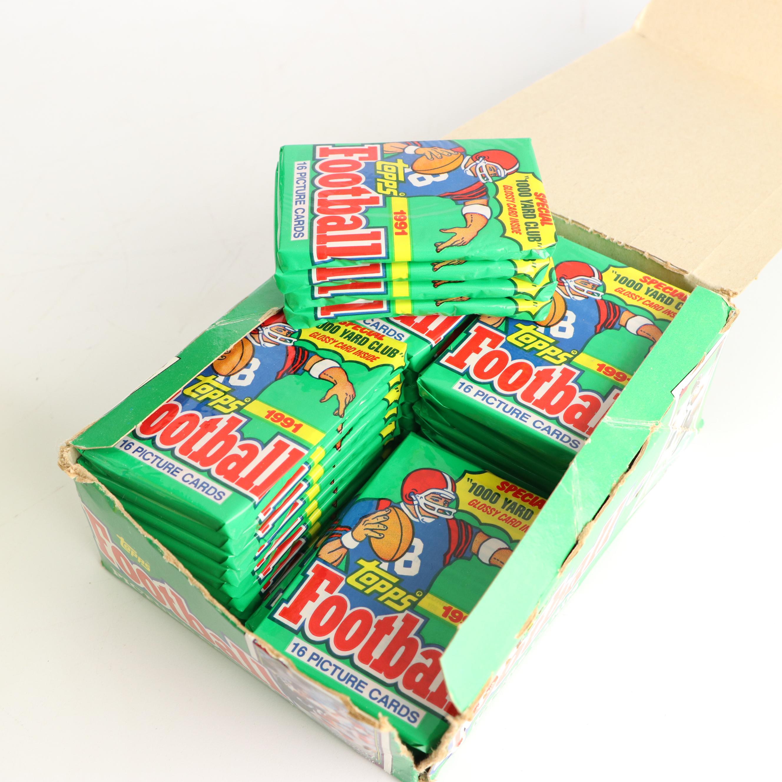 Fifteen Boxes of Unopened Football Cards, Early 1990s