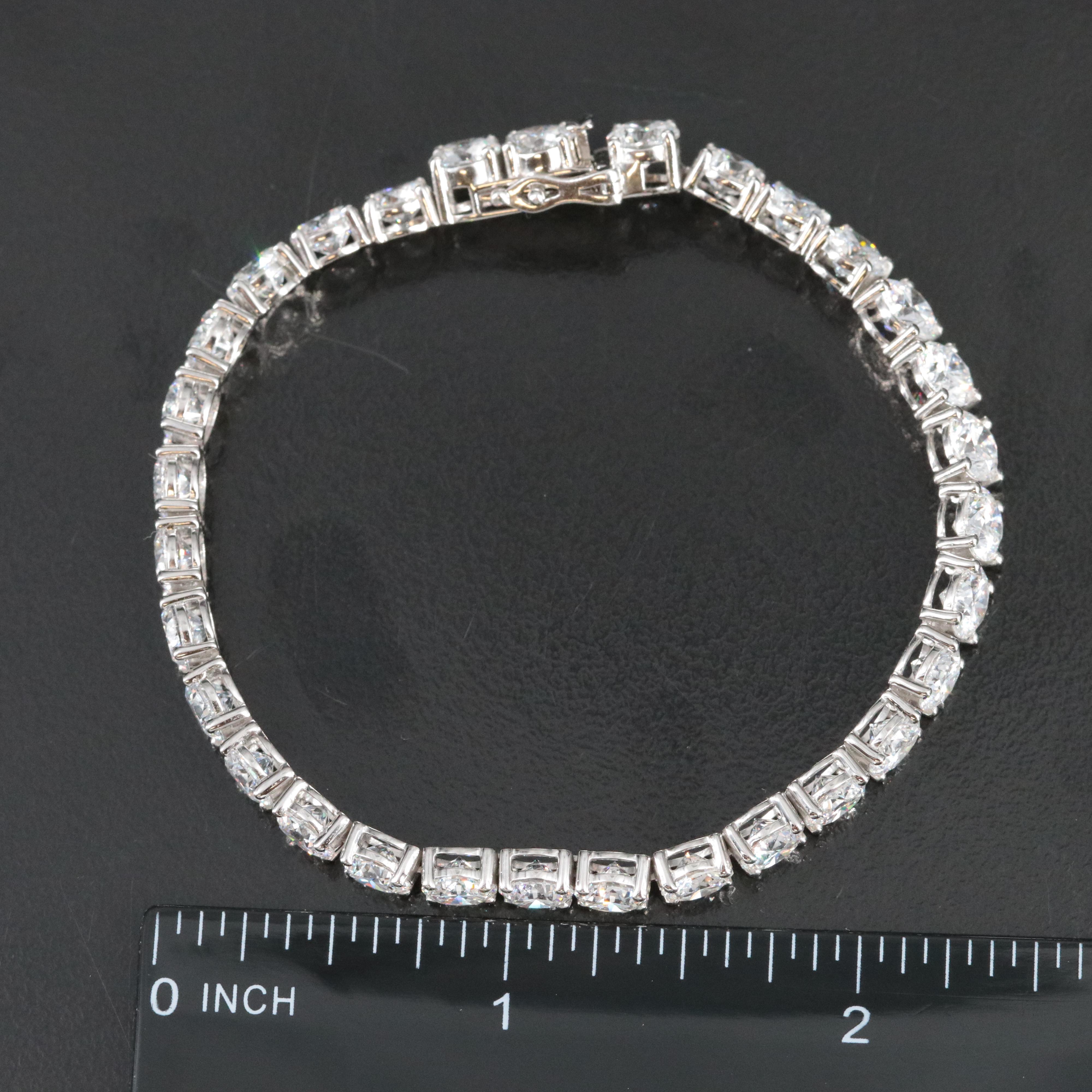 Platinum 18.90 CTW Lab Grown Diamond Line Bracelet