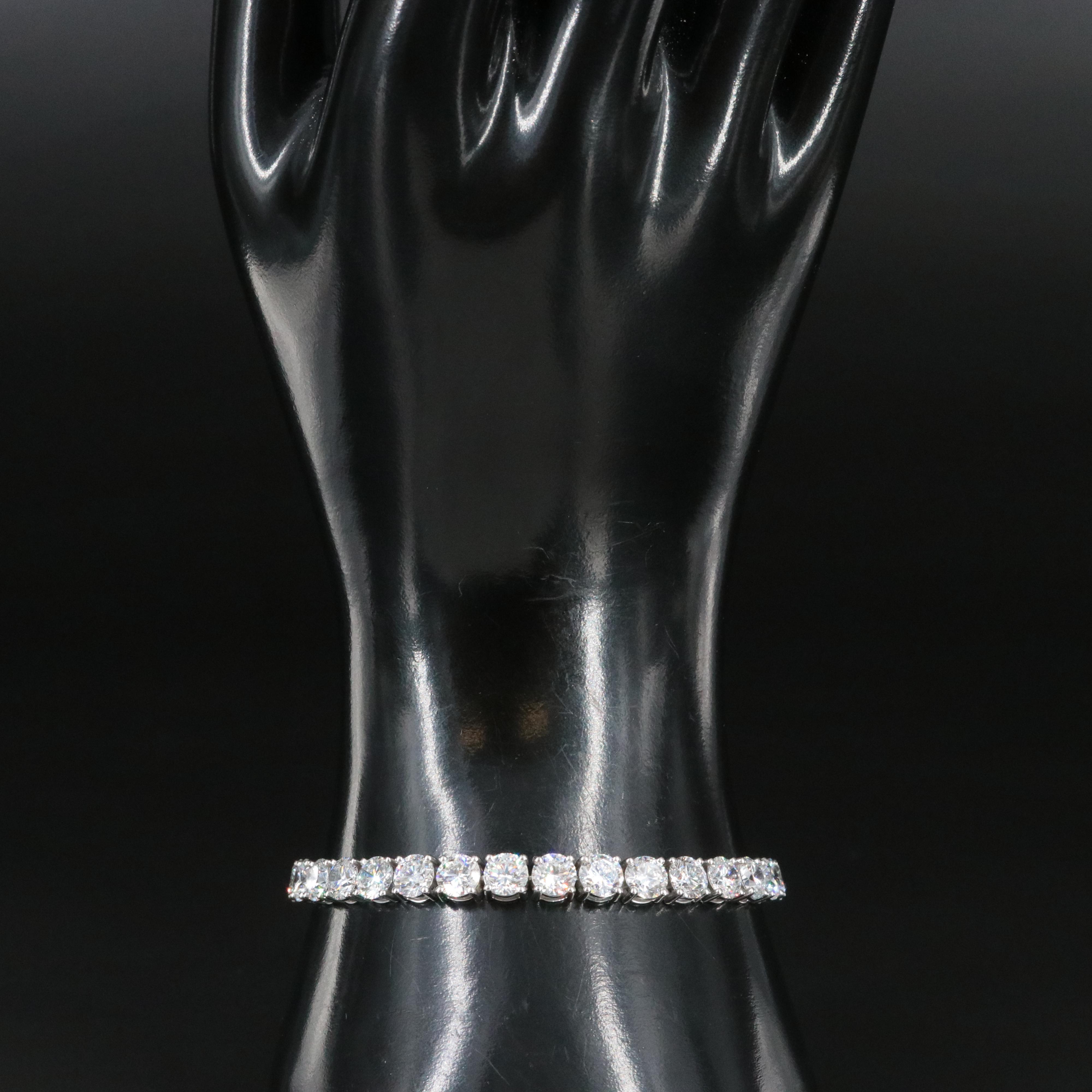 Platinum 18.90 CTW Lab Grown Diamond Line Bracelet