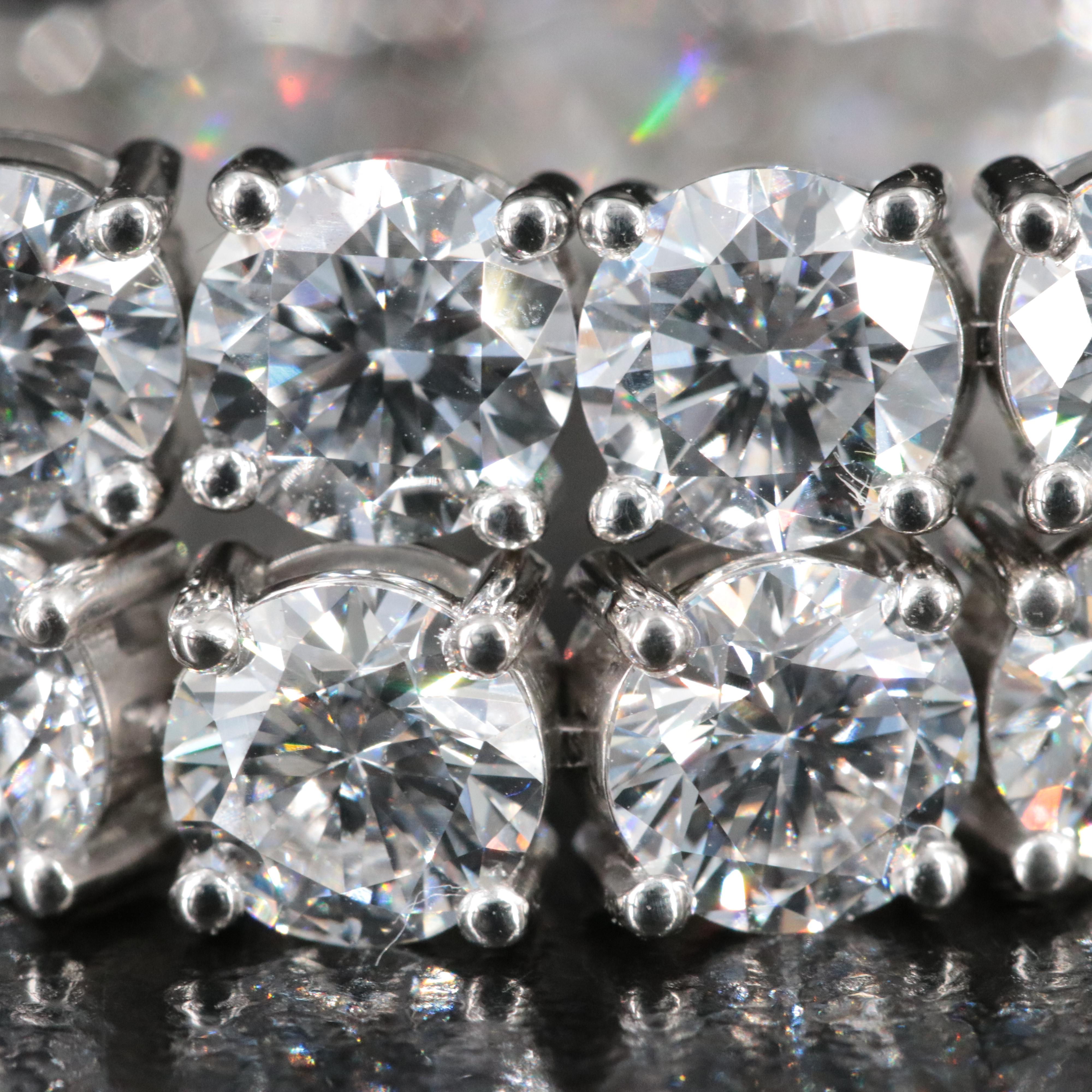 Platinum 18.90 CTW Lab Grown Diamond Line Bracelet