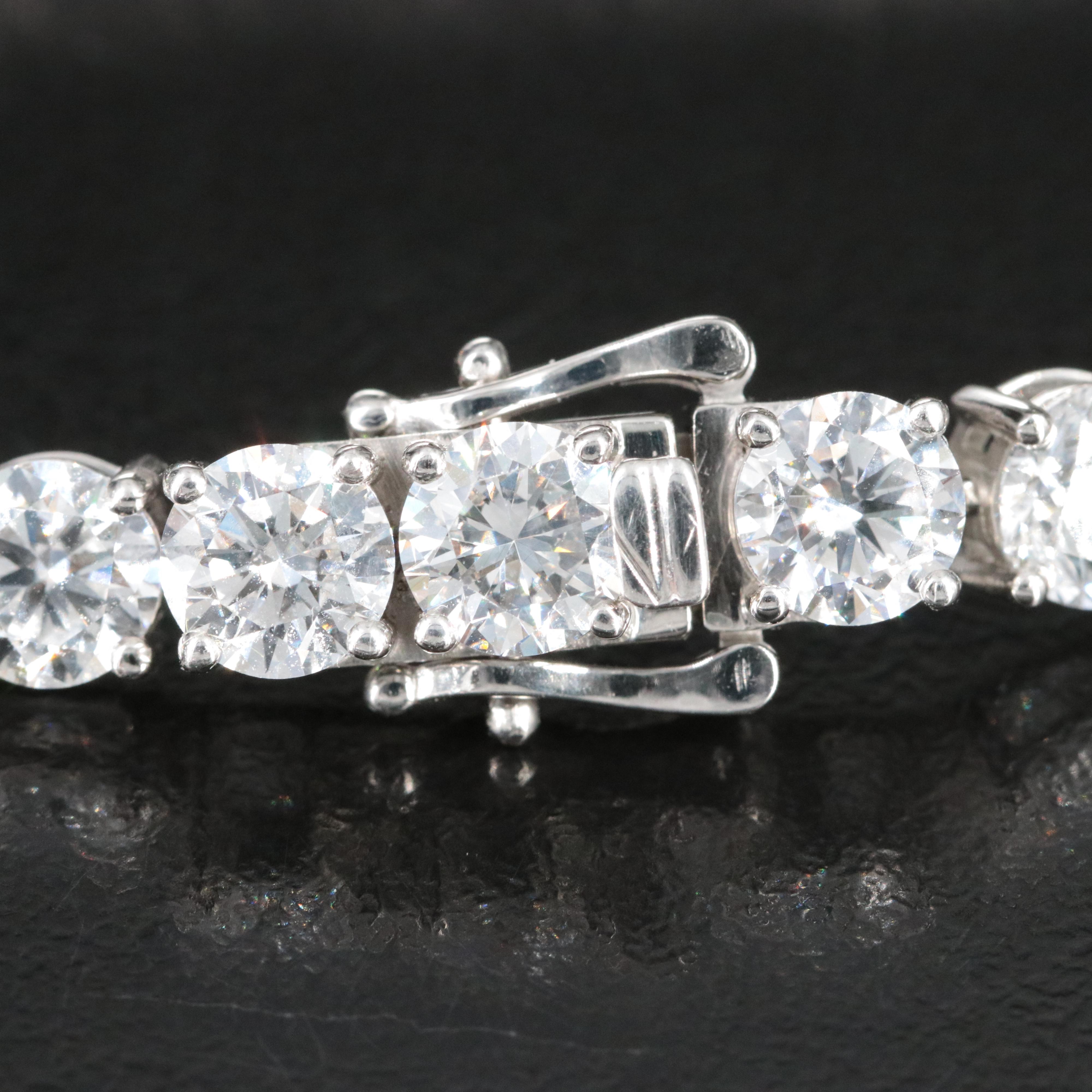 Platinum 18.90 CTW Lab Grown Diamond Line Bracelet
