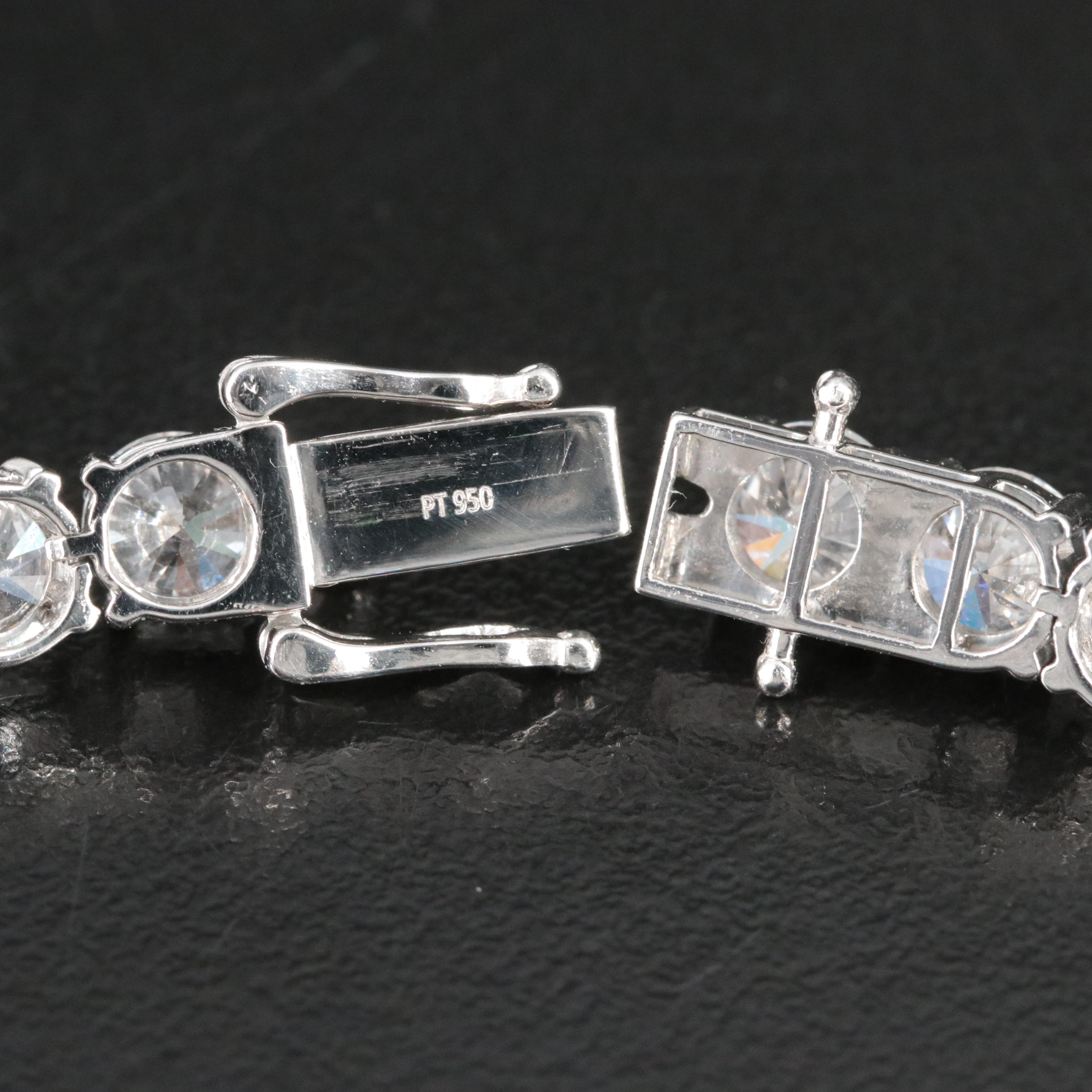 Platinum 18.90 CTW Lab Grown Diamond Line Bracelet