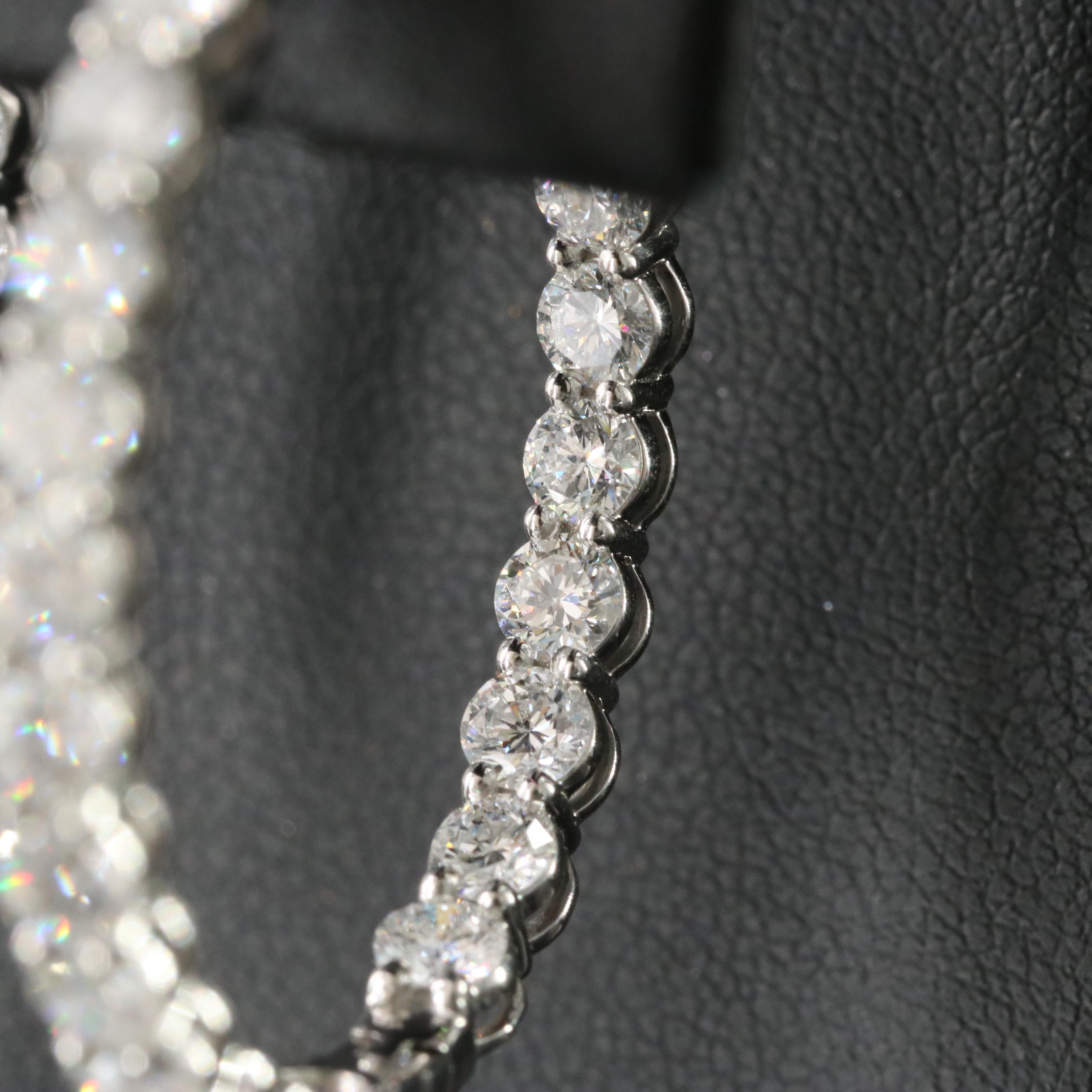 Platinum 5.36 CTW Lab Grown Diamond Inside Out Hoop Earrings